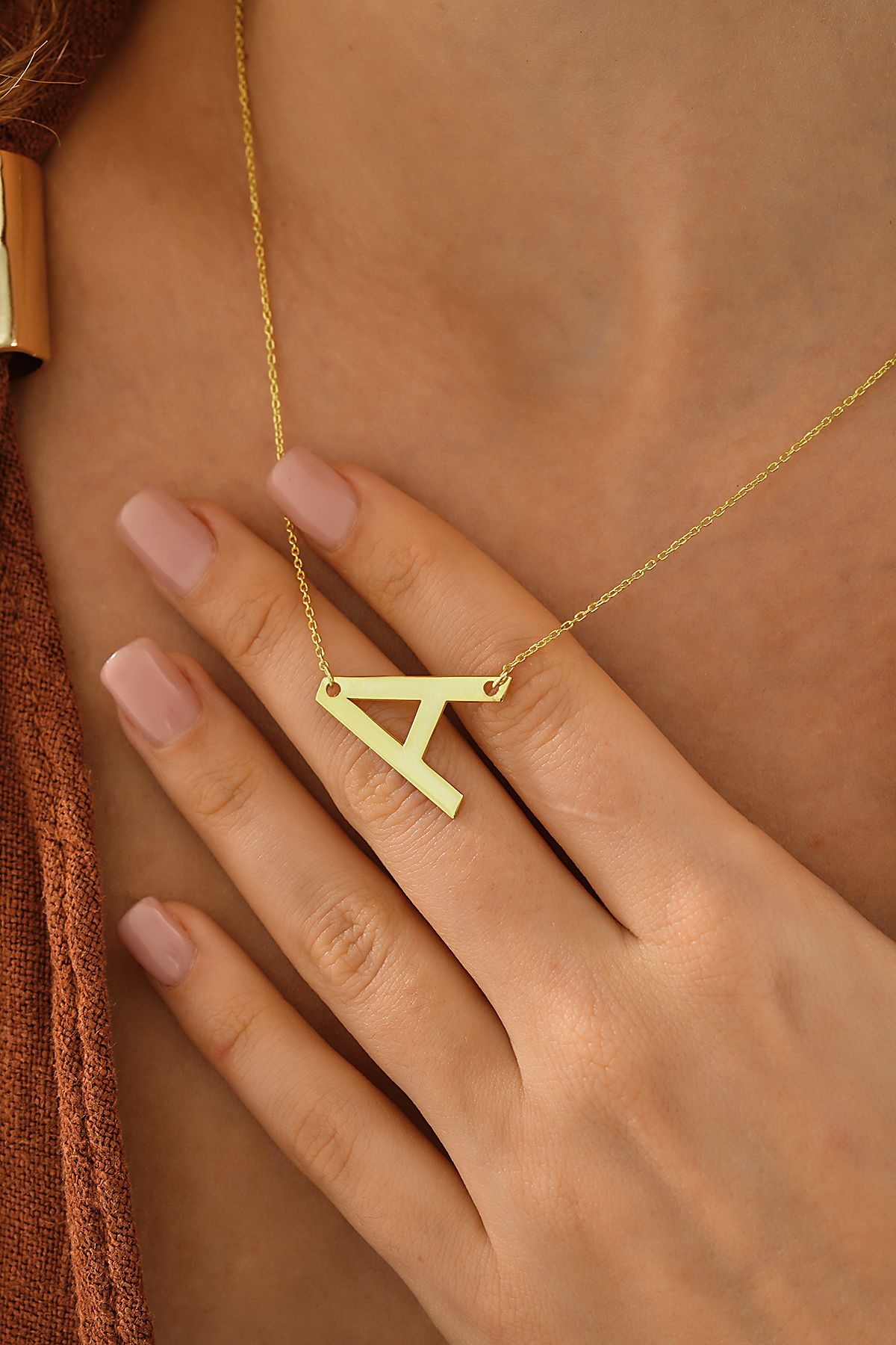 Klart Jewellery Büyük Harf Kolyesi 925 ayar Gümüş Harfli Kolye