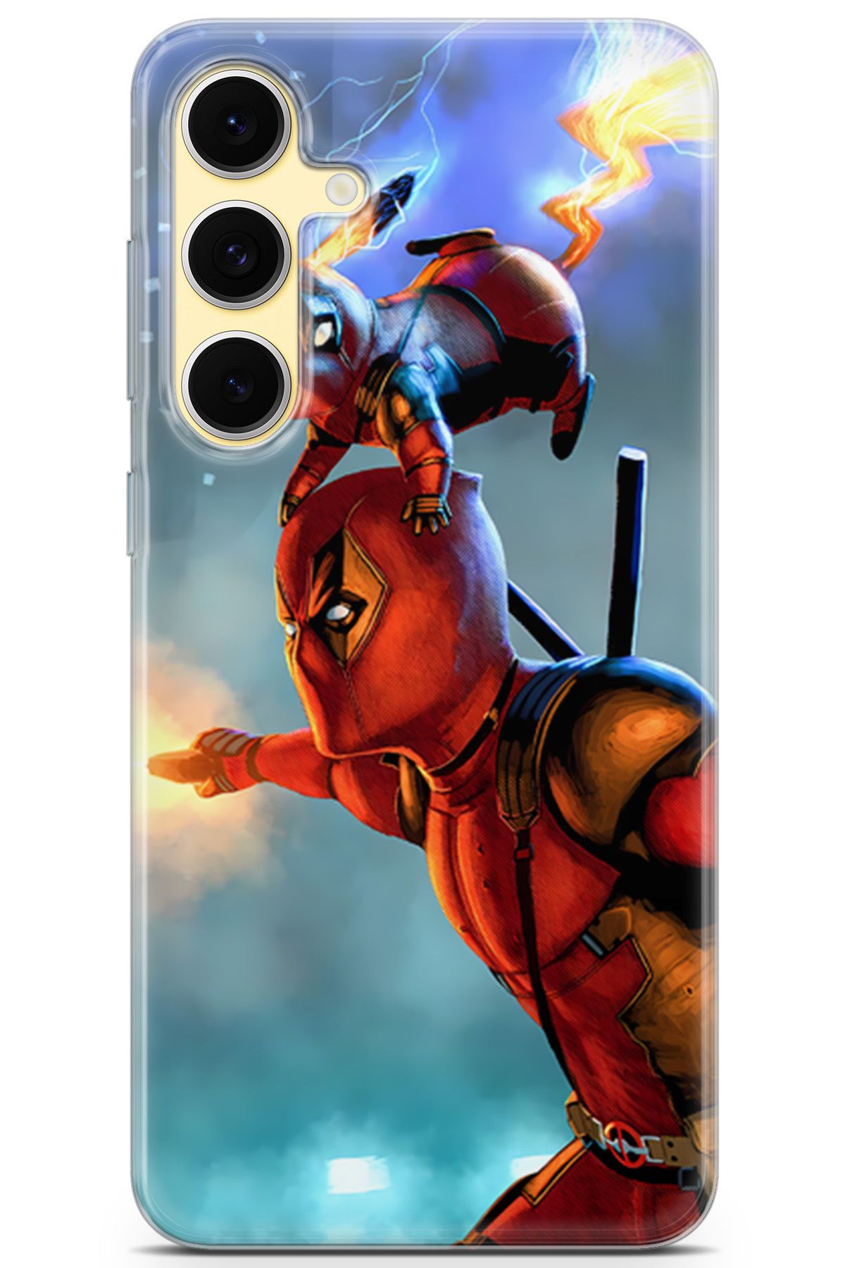 Kordilya Samsung Galaxy S24 FE uyumlu Manga 24 HD Premium Deadpool ve Pikachu