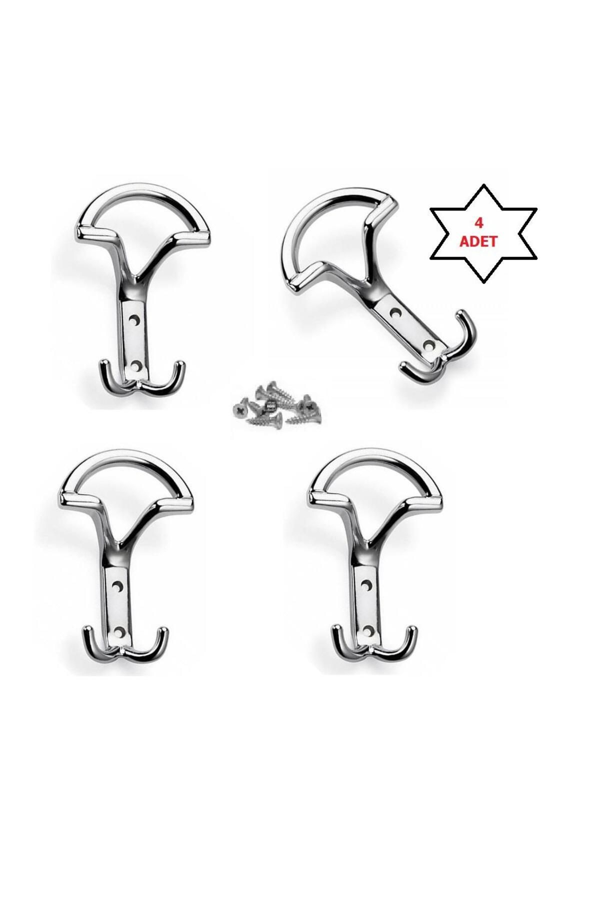 Sese Krom Portmanto Vestiyer Askısı Metal 4 Adet