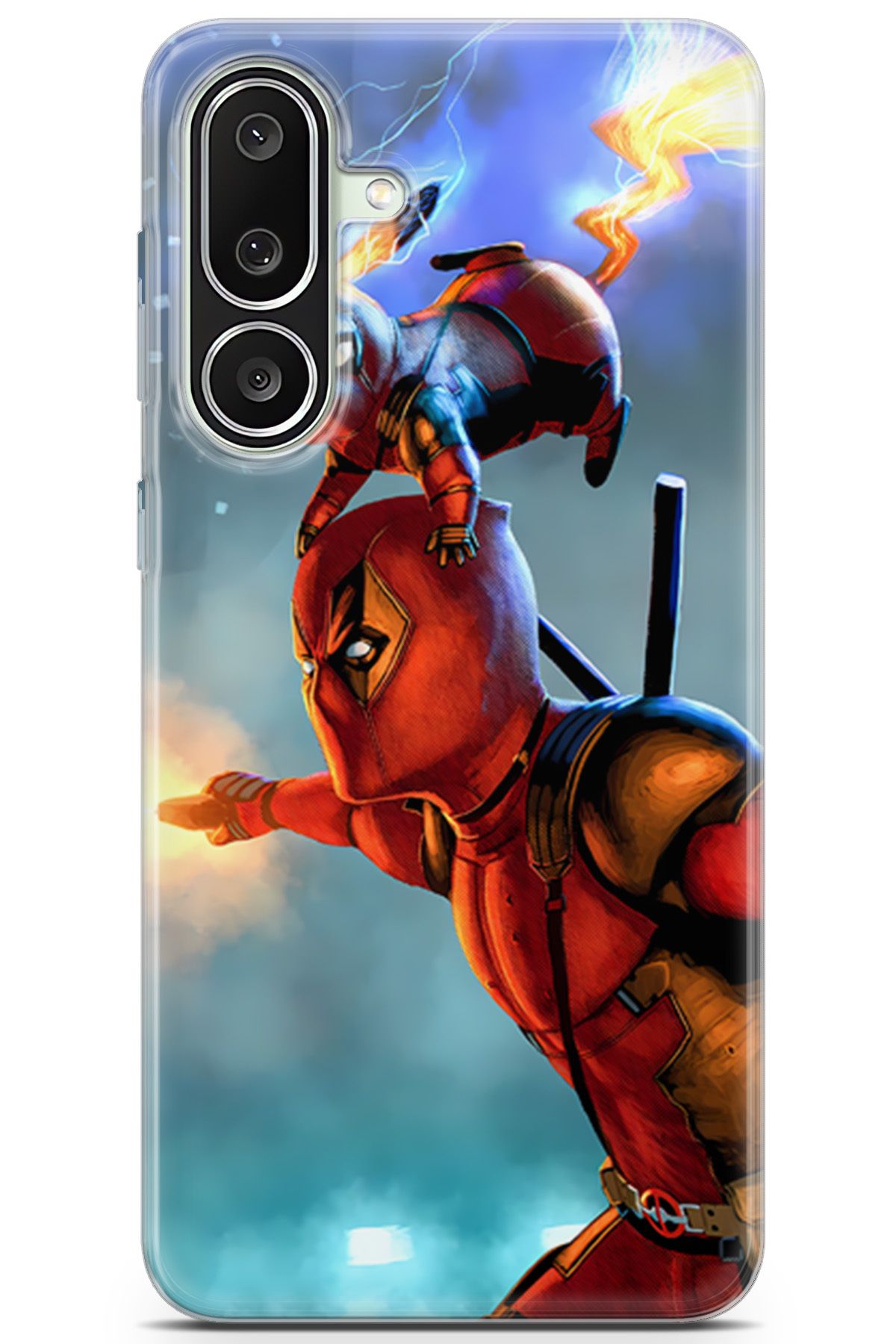 Kordilya Samsung Galaxy M56 uyumlu Manga 24 Baskılı Telefon Kabı Deadpool ve Pikachu