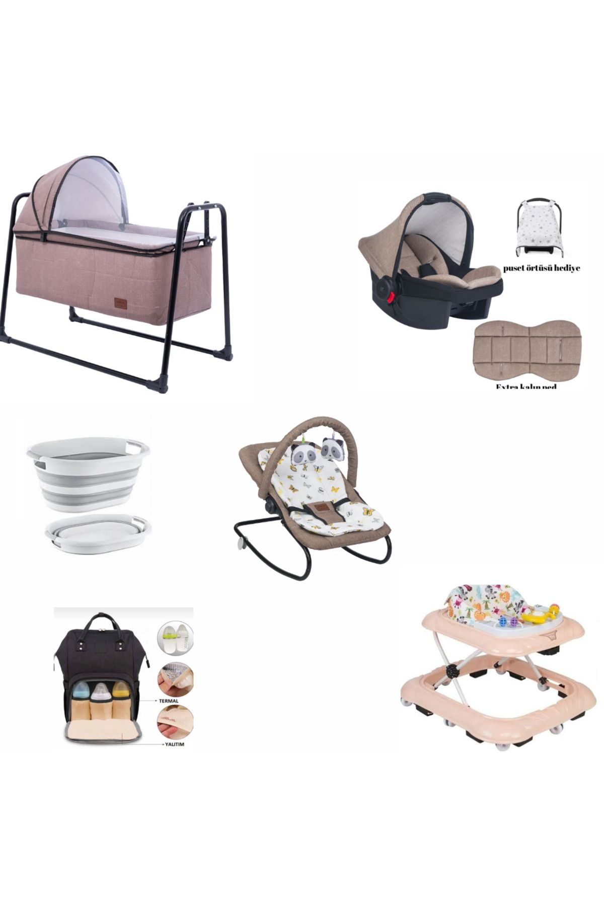 alderon baby BEBEK TAKIM SETİ BEŞİK YÜRÜTEÇ ANA KUCAĞI BEBEK TAŞIMA PUSETİ