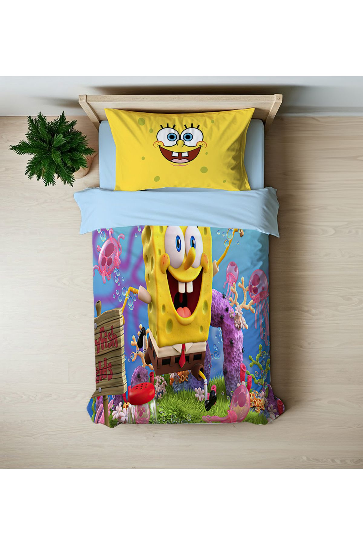 hediyechy-Gift Duvet Cover Spongebob 3D Digital Printed Single Bedding Set Without Sheets 3