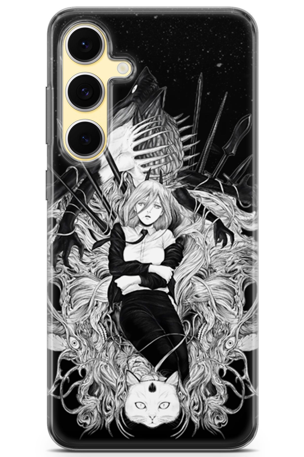 Kordilya Samsung Galaxy S24 FE uyumlu Manga 23 HD Premium Anime Kadın ve Kedi