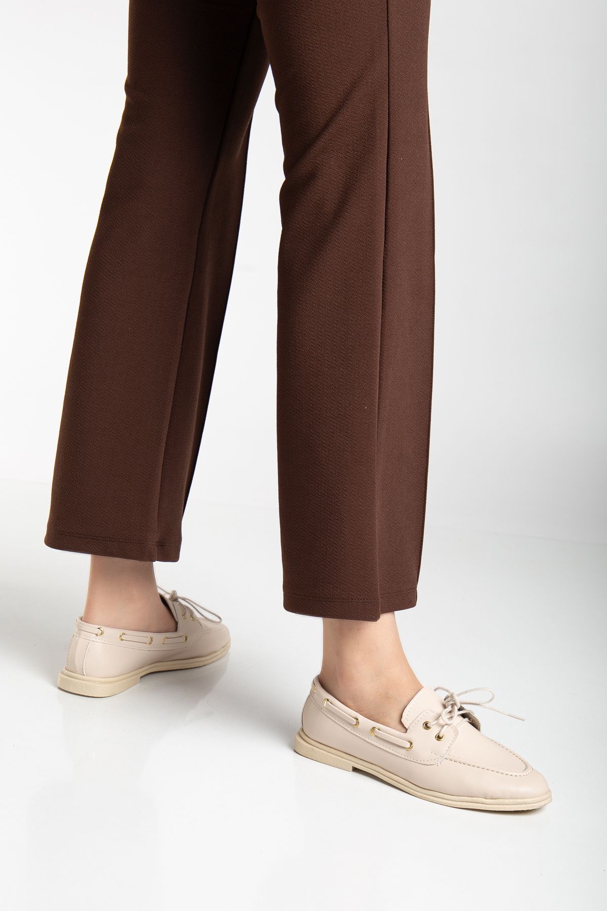 Genetti Kadın Klasik Timberlnd Muadil Model Loafer Ayakkabı Gen2283