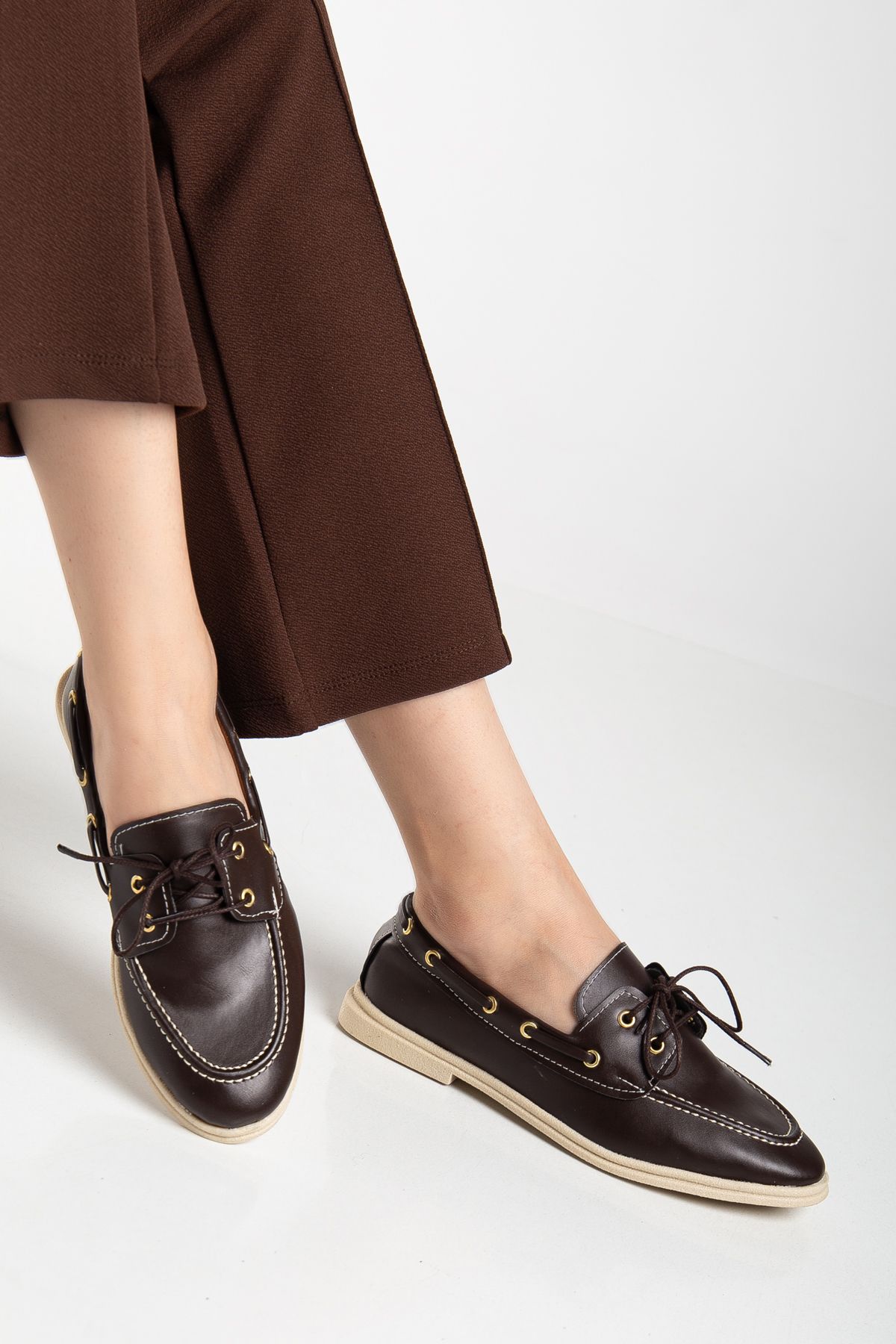 Genetti Kadın Klasik Timberlnd Muadil Model Loafer Ayakkabı Gen2283