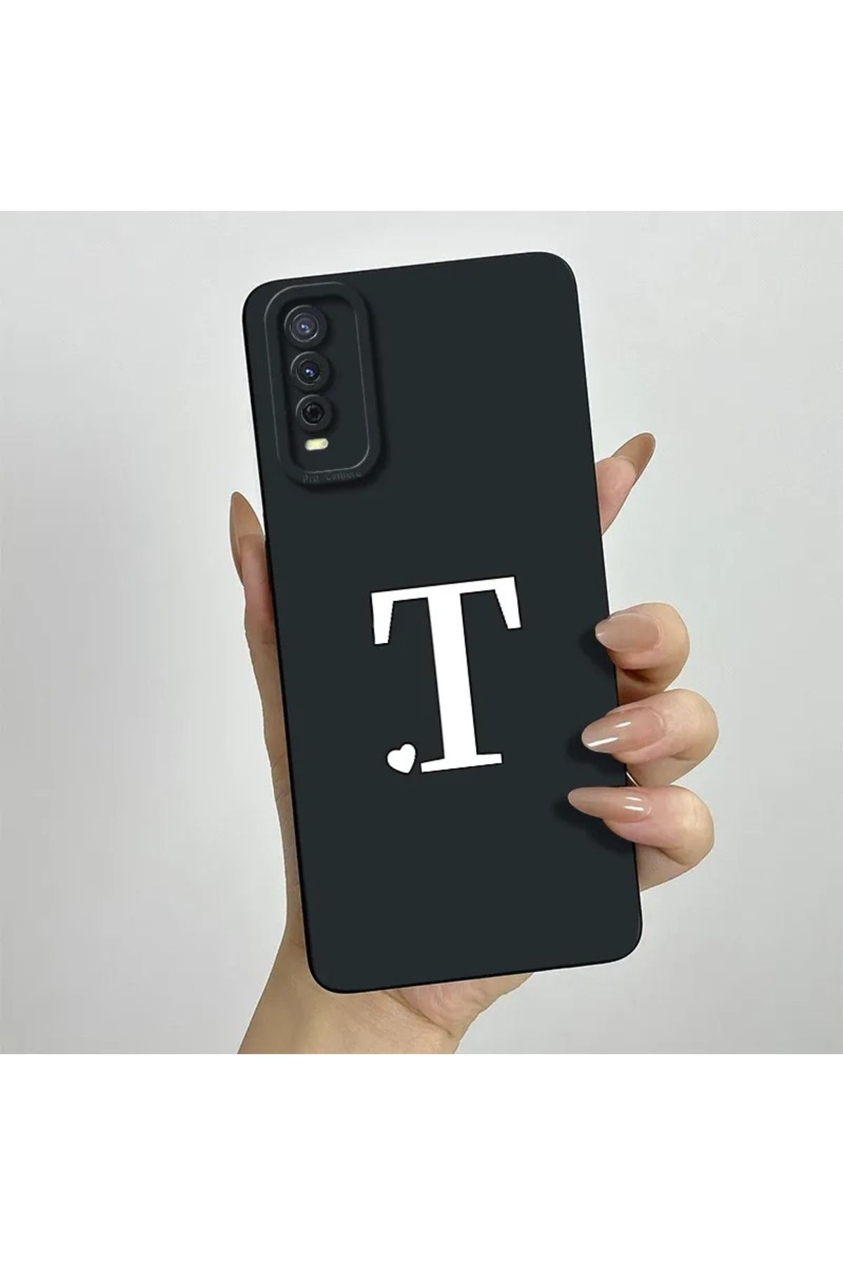 Rotaks Vivo Y11S - Y20 - Y20S Uyumlu Harfli Taç Baskılı Kişiye Özel Silikon Telefon Kılıfı - T