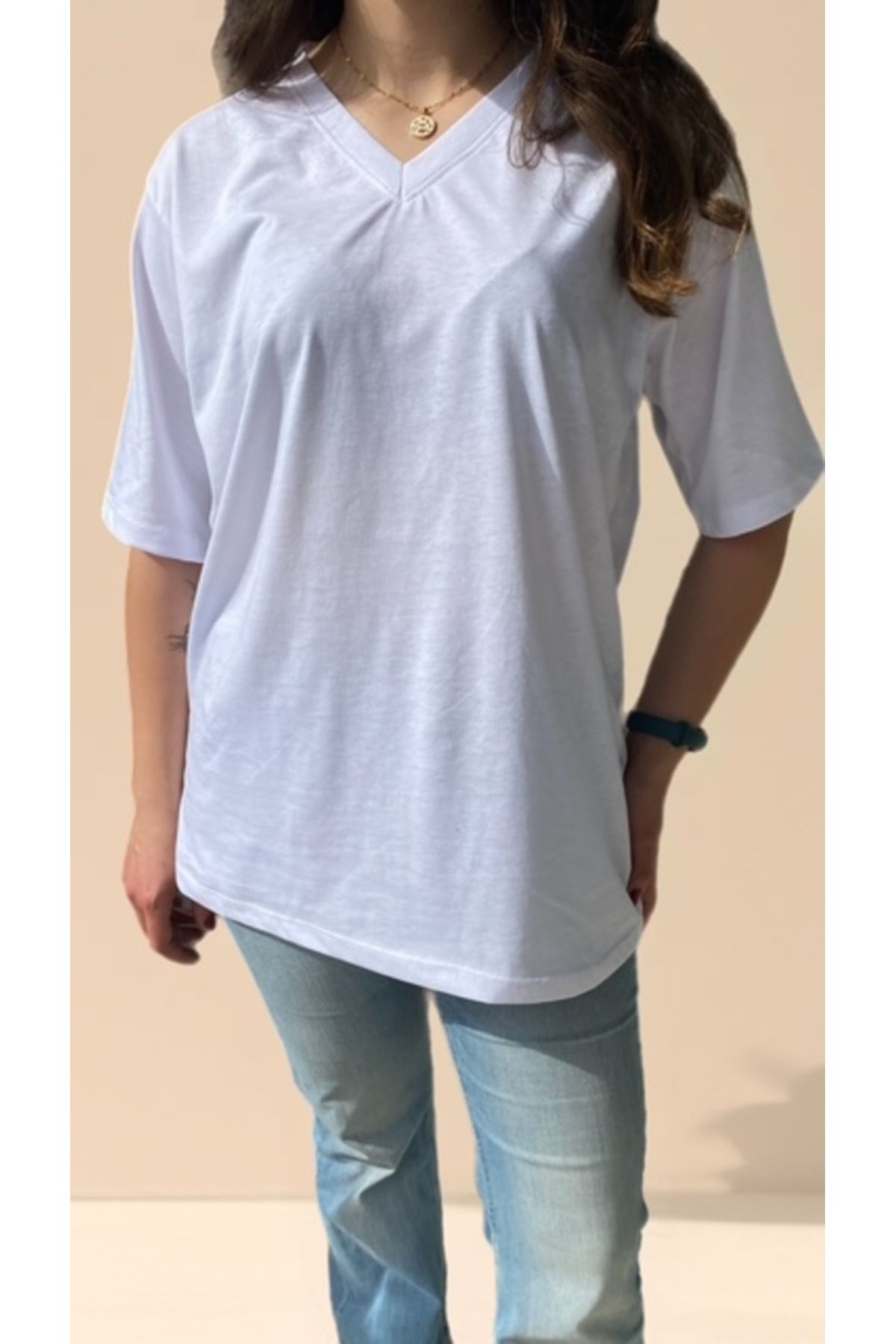 ORTAKÇA V Yaka Oversize T-Shirt