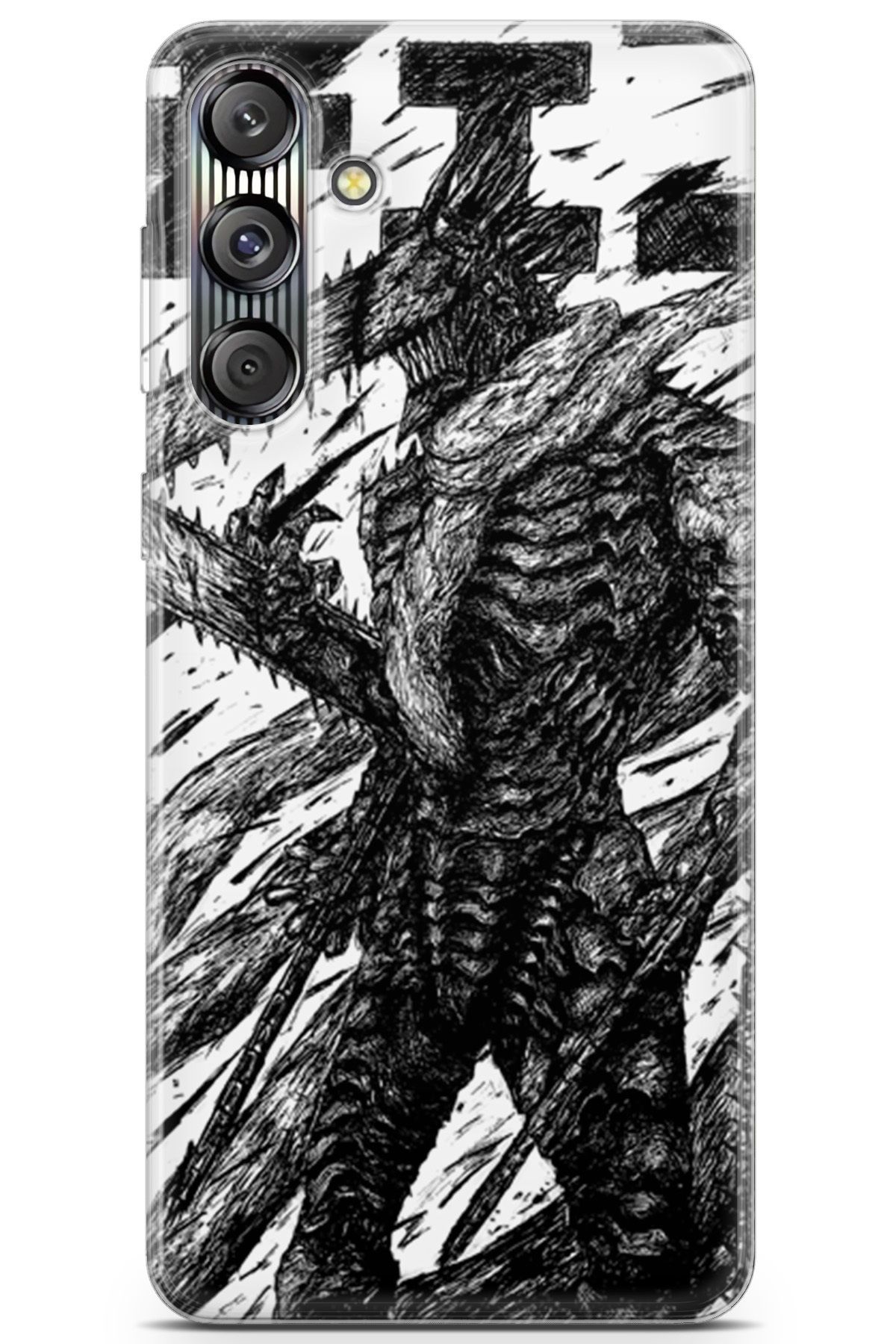 Kordilya Samsung Galaxy M55s uyumlu Manga 38 Şeffaf Chainsaw Denji