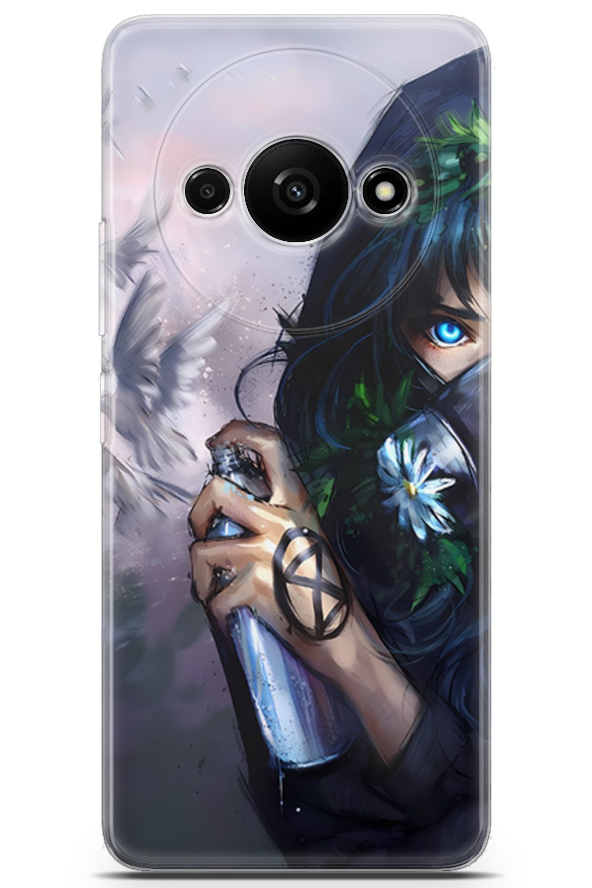 Uvilda Xiaomi Redmi A3 uyumlu Girls 28 Arka Kapak Spray Boya ve Güvercinler