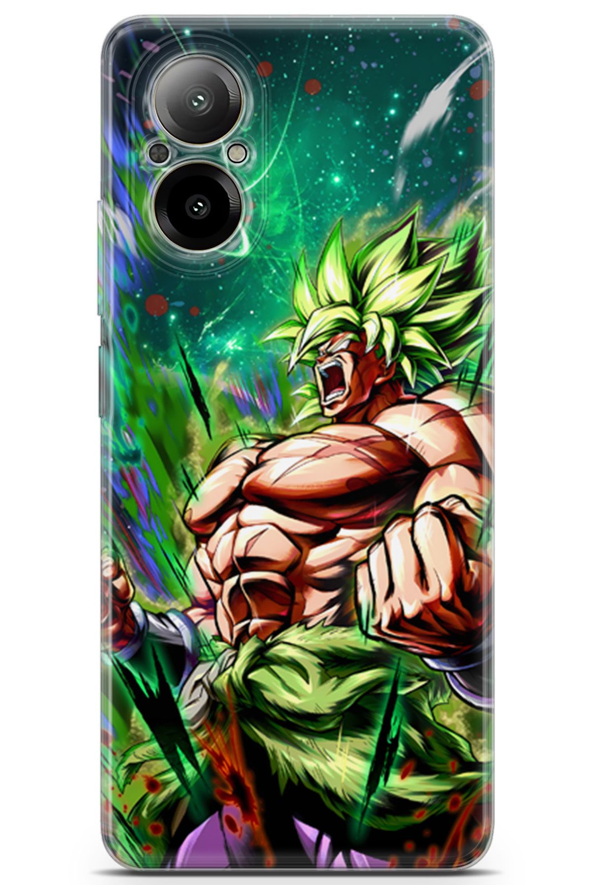 Uvilda Realme 12 Lite uyumlu Anime 3 Renkli Tasarım Saiyan Rage Dragon Ball