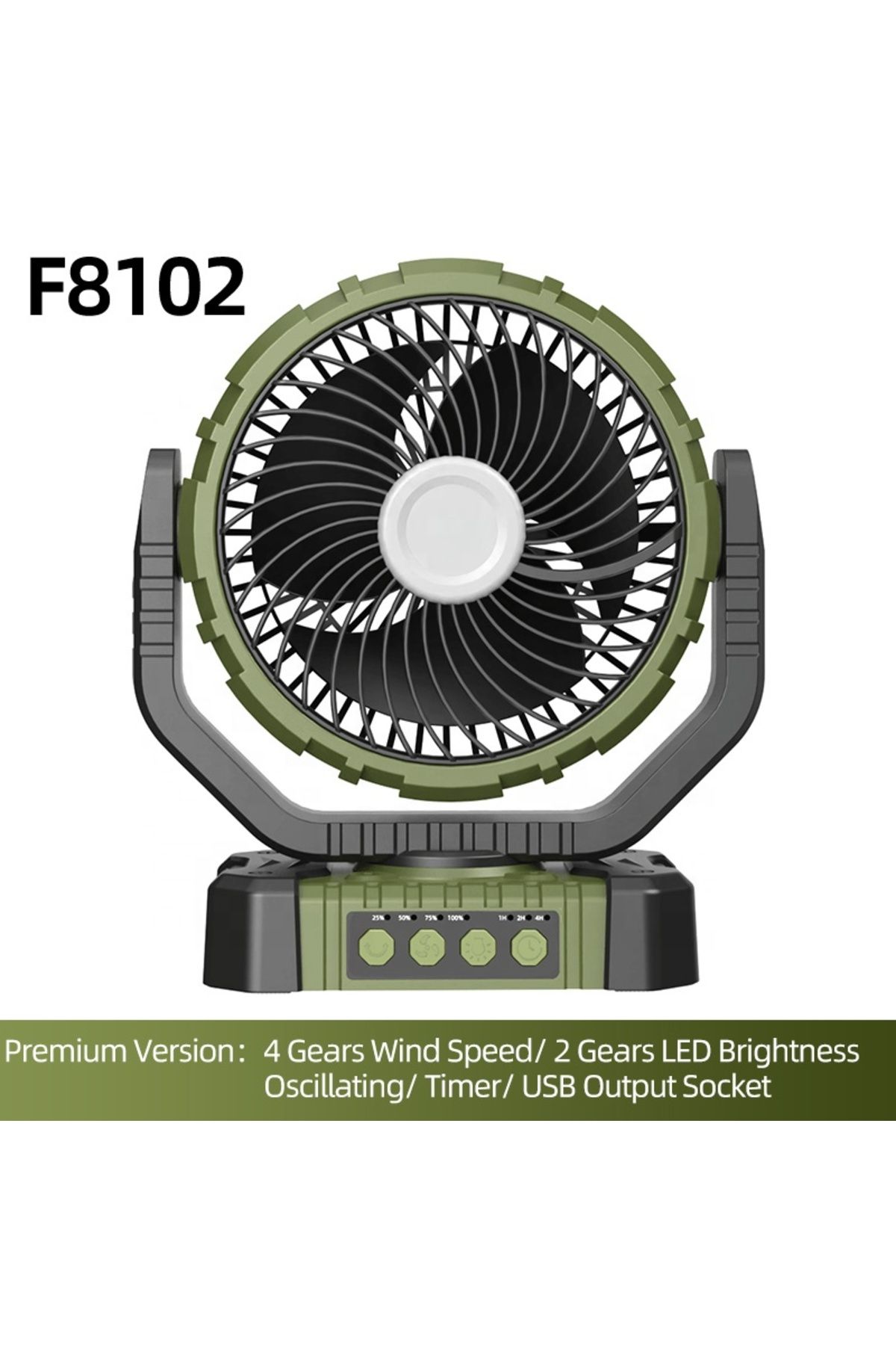 Generic-F 8101 F 8102 Multifunctional Fan Rechargeable Standing Fan with LED Lamp 6