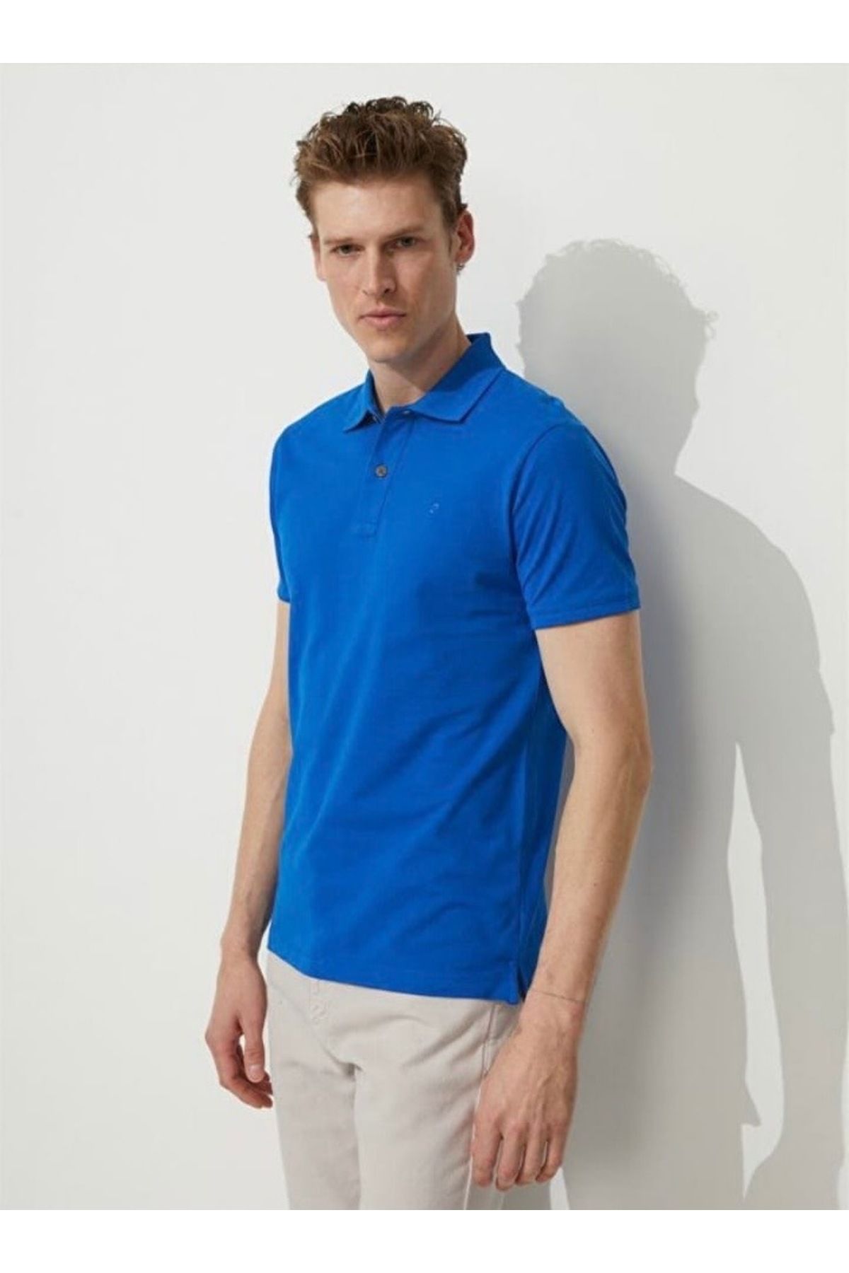 MENA Polo Yaka Düz Saks Erkek T-Shirt EARTH
