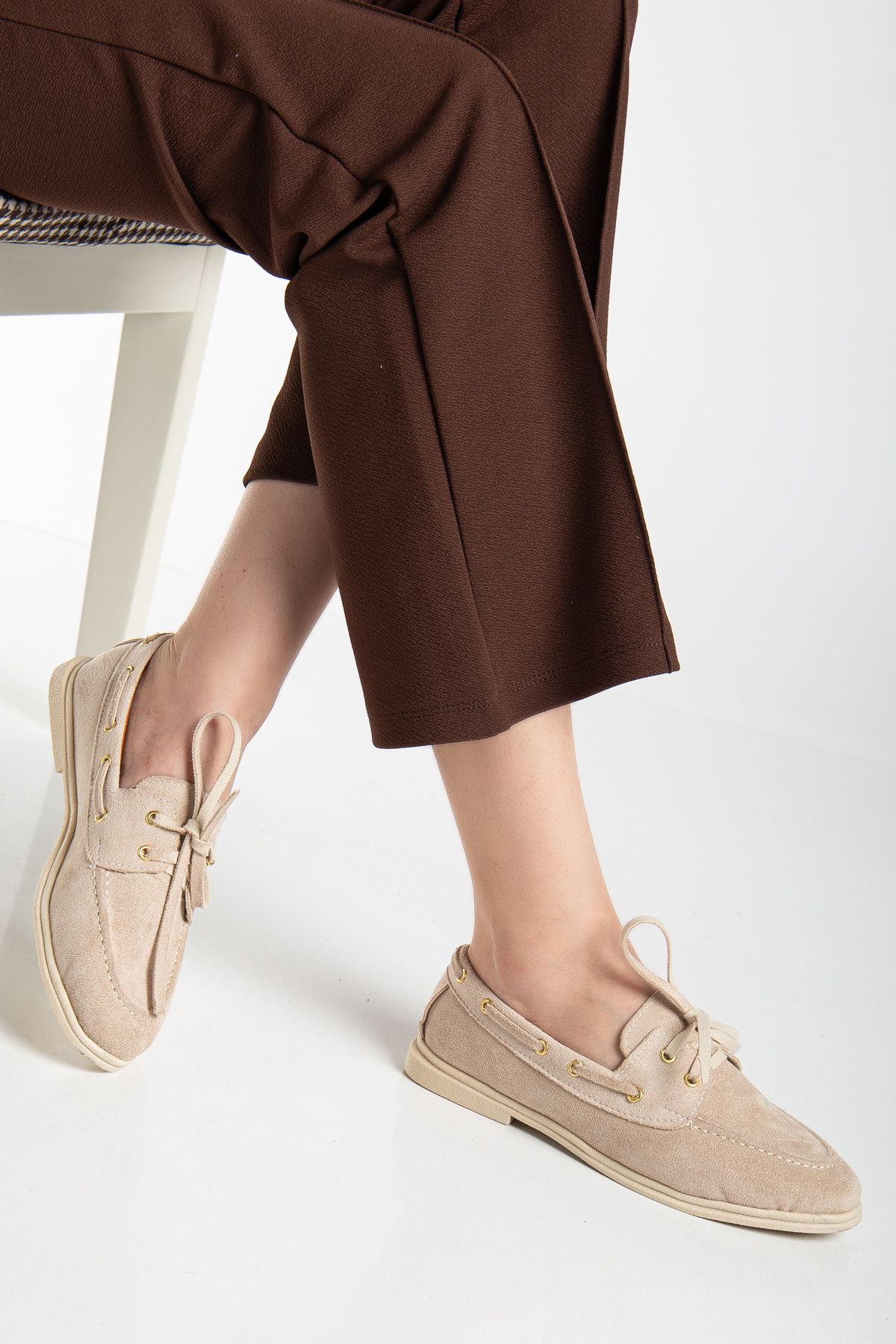 Genetti Kadın Klasik Timberlnd Muadil Model Loafer Ayakkabı Gen2283