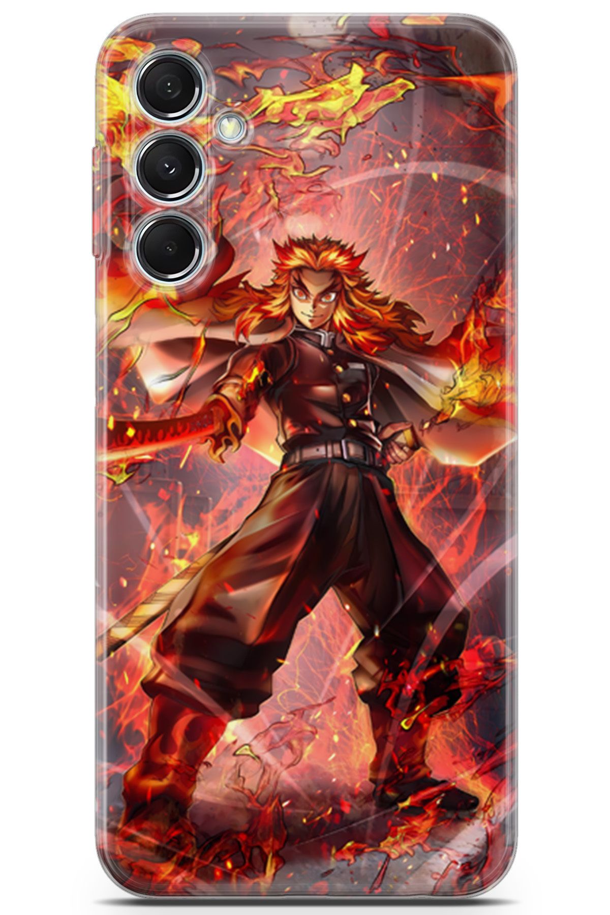 Kordilya Samsung Galaxy M34 uyumlu Manga 40 Telefon Kabı Kyojuro Rengoku Slayer