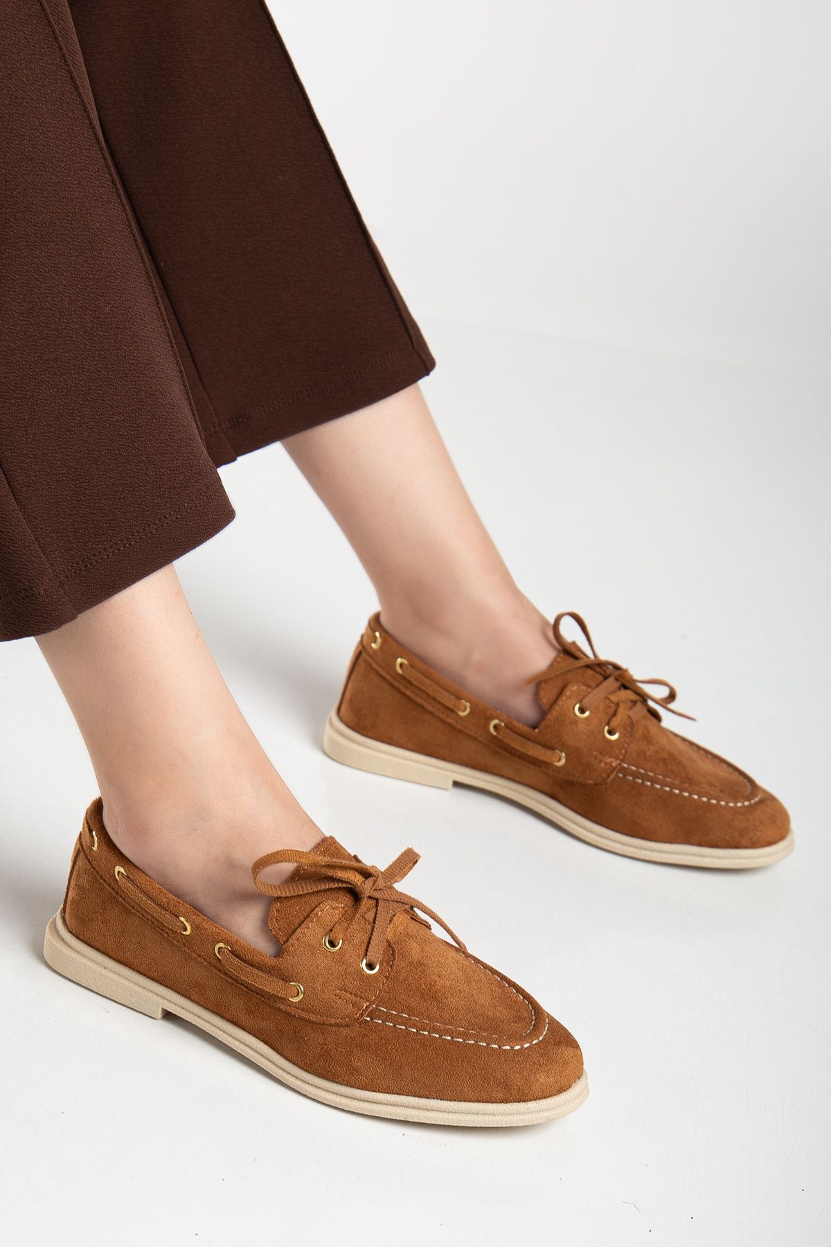 Genetti Kadın Klasik Timberlnd Muadil Model Loafer Ayakkabı Gen2283