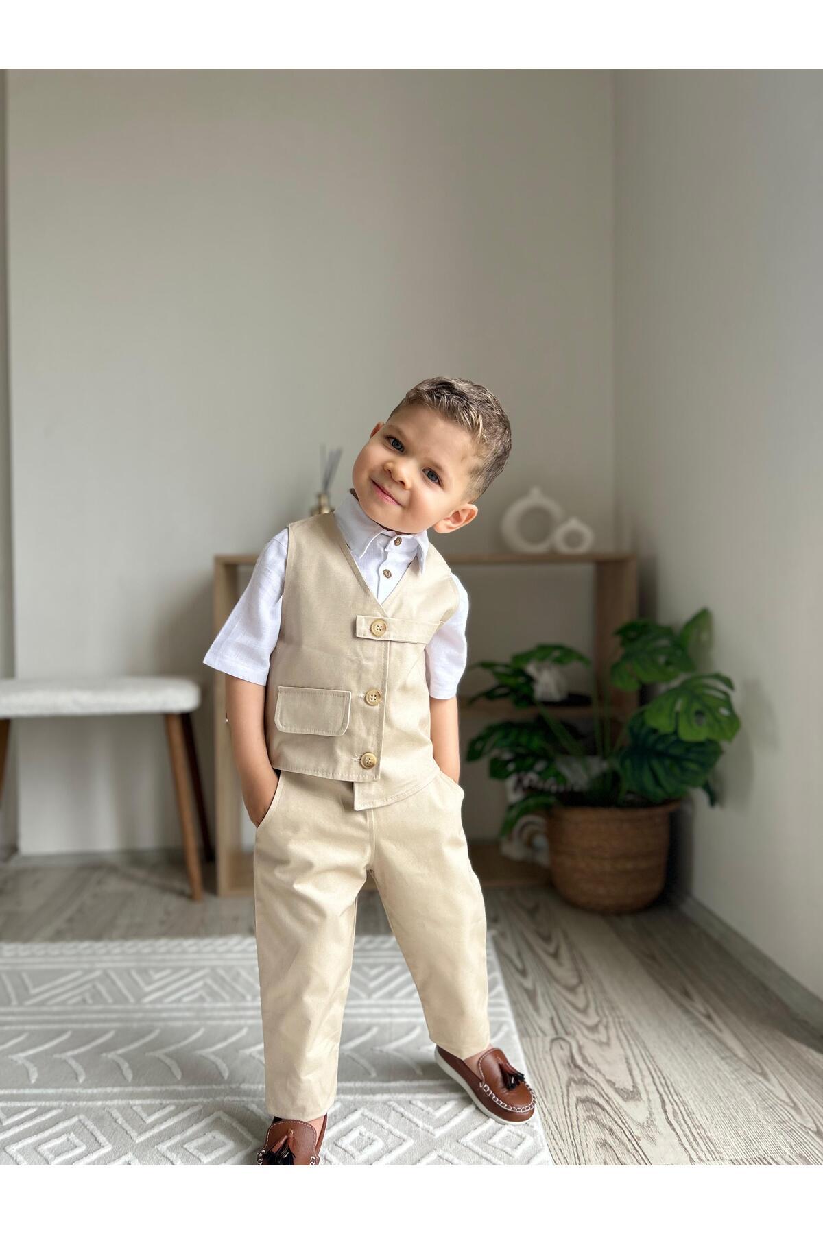 favorimkids Premium KREM Takım Gömlek Dahildir ( KISA KOL ) fotoğrafı 7 (önizleme)