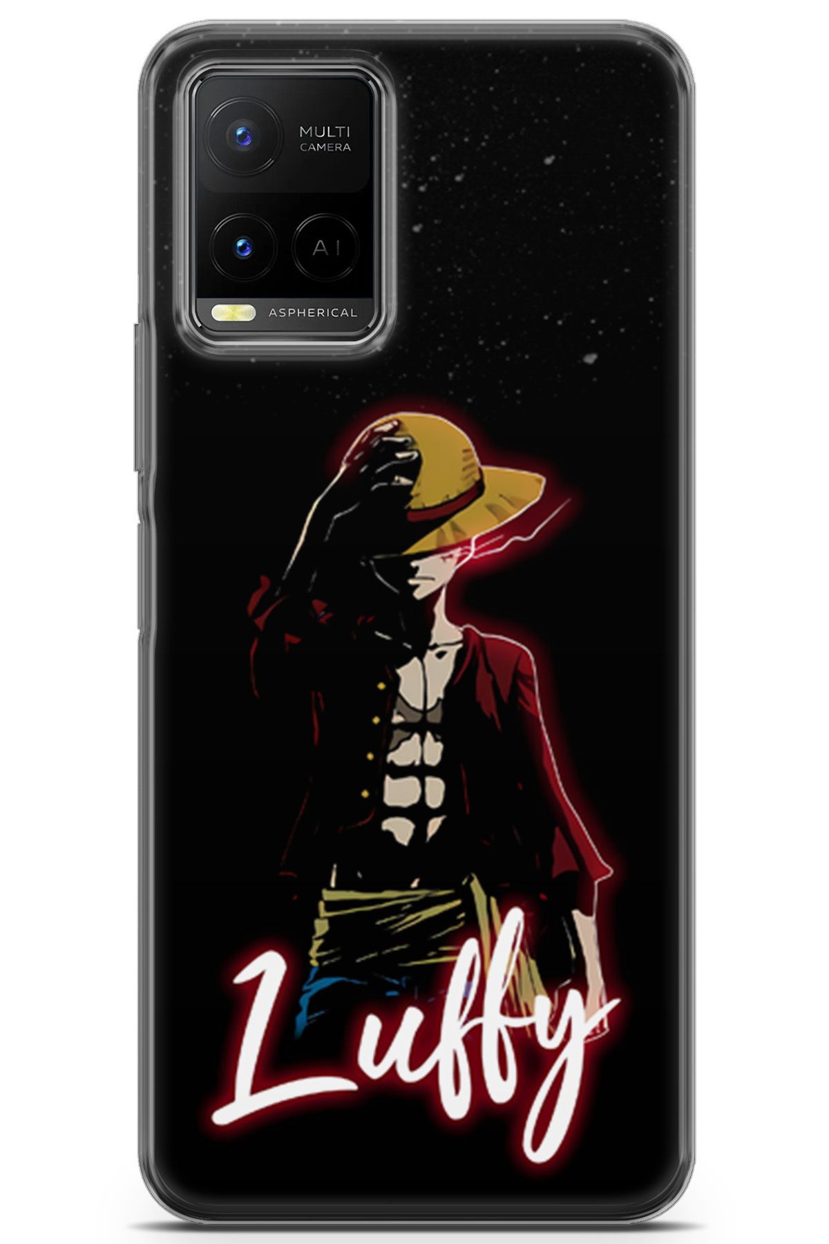 Uvilda Vivo Y32 uyumlu Anime 36 Darbe Emici One Piece Luffy Siyah