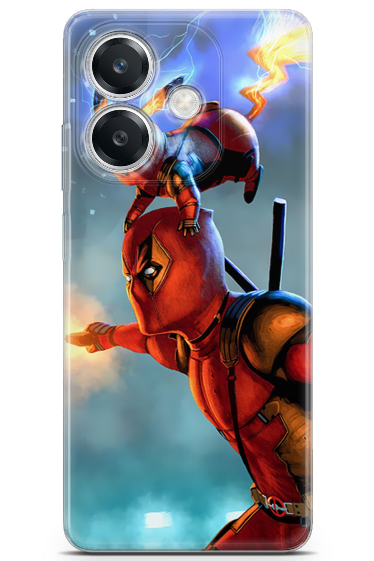 Kordilya Oppo A3 uyumlu Manga 24 HD Baskı Deadpool ve Pikachu