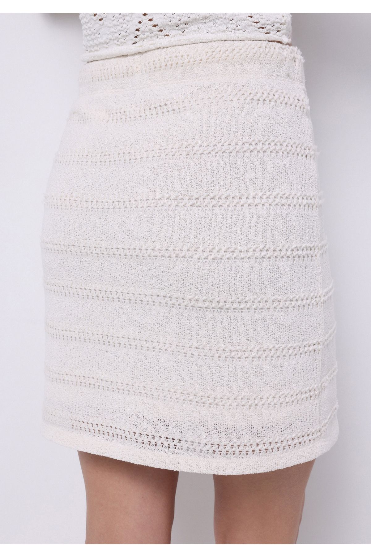 Colin's-Slim Fit Straight Women's Ecru Skirt 5