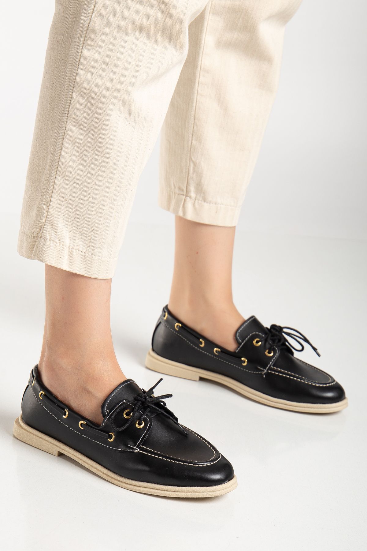 Genetti Kadın Klasik Timberlnd Muadil Model Loafer Ayakkabı Gen2283