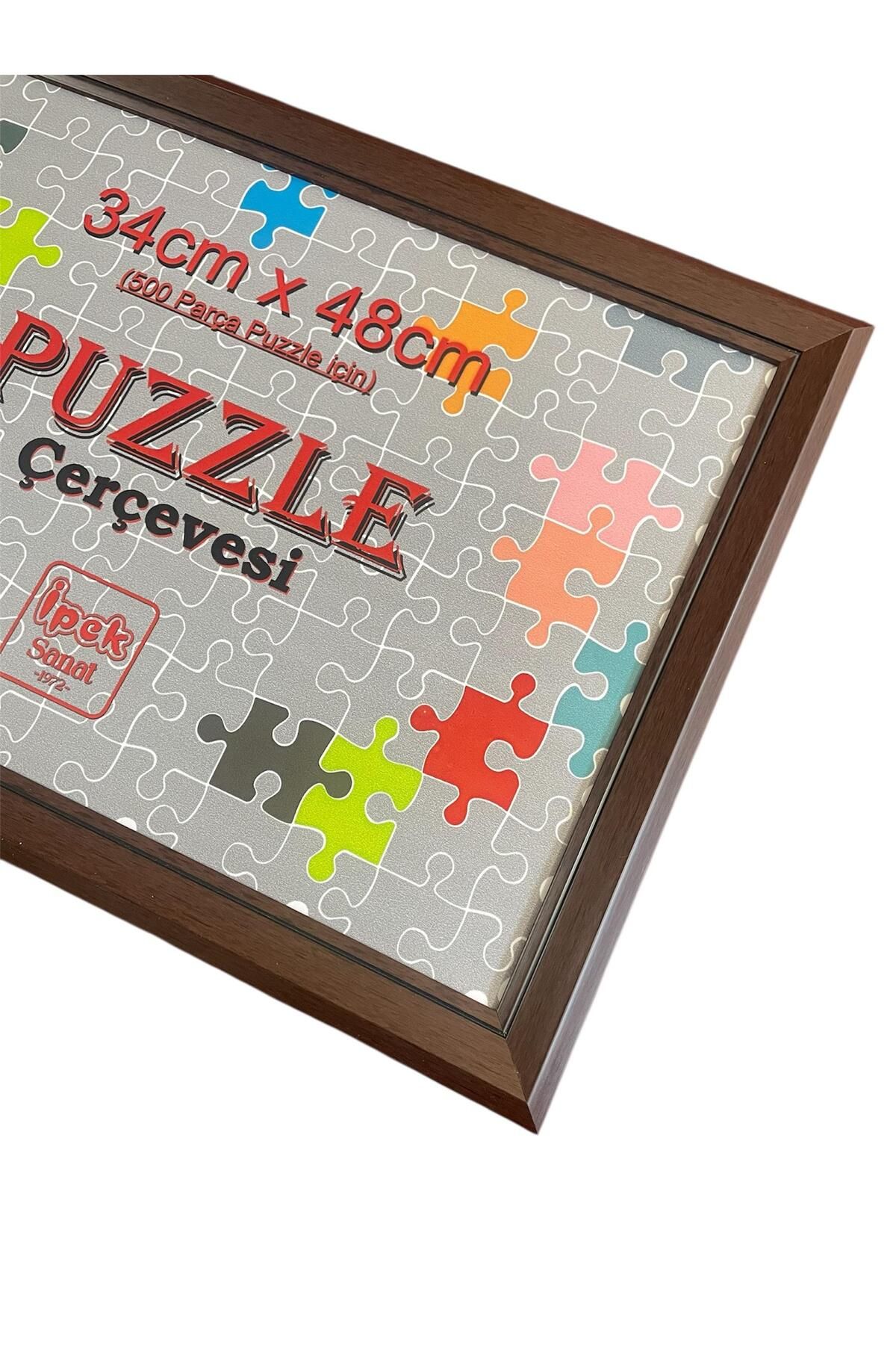 İpek Sanatsal Puzzle Çerçevesi Kahverengi 34x48 Ebat - Yatay veya Dikey - Hakiki Camlı Ürün