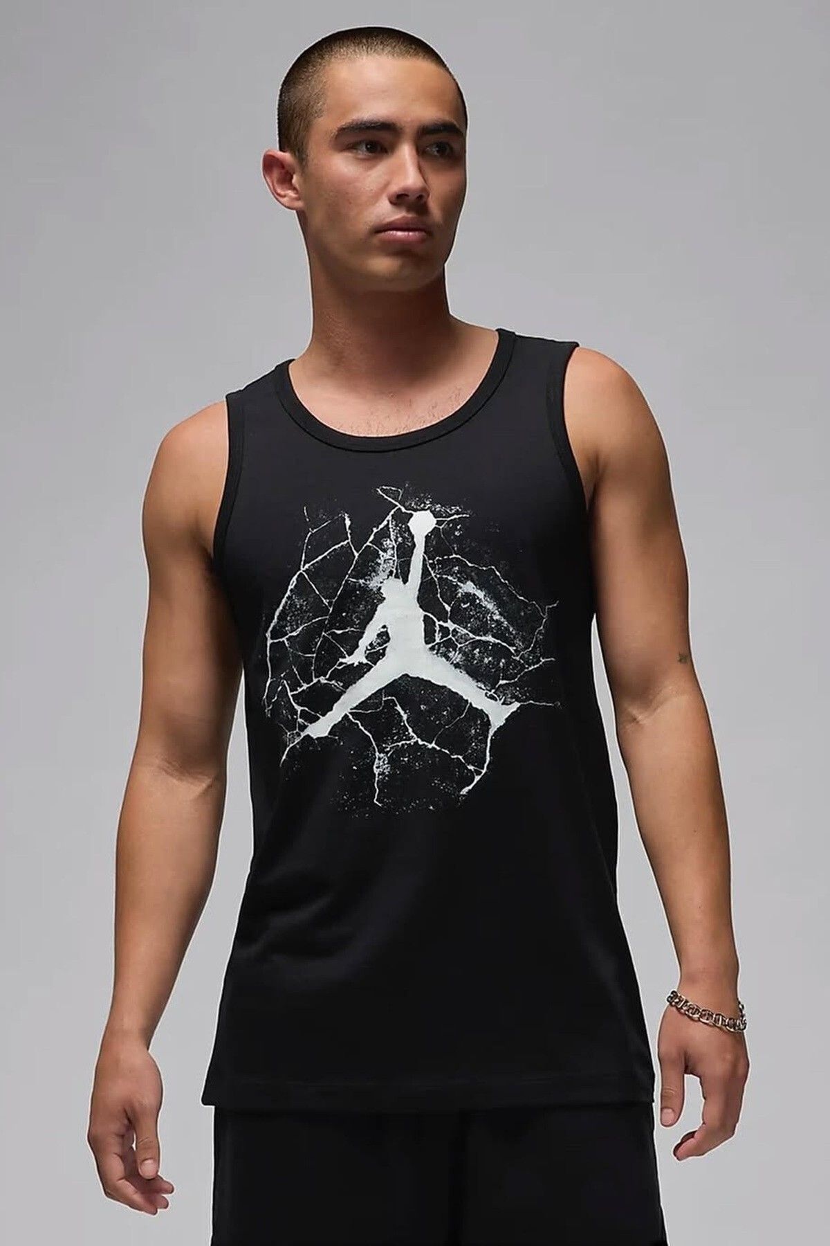 Nike Air Jordan Cement Slvls Crew Erkek Atlet Siyah