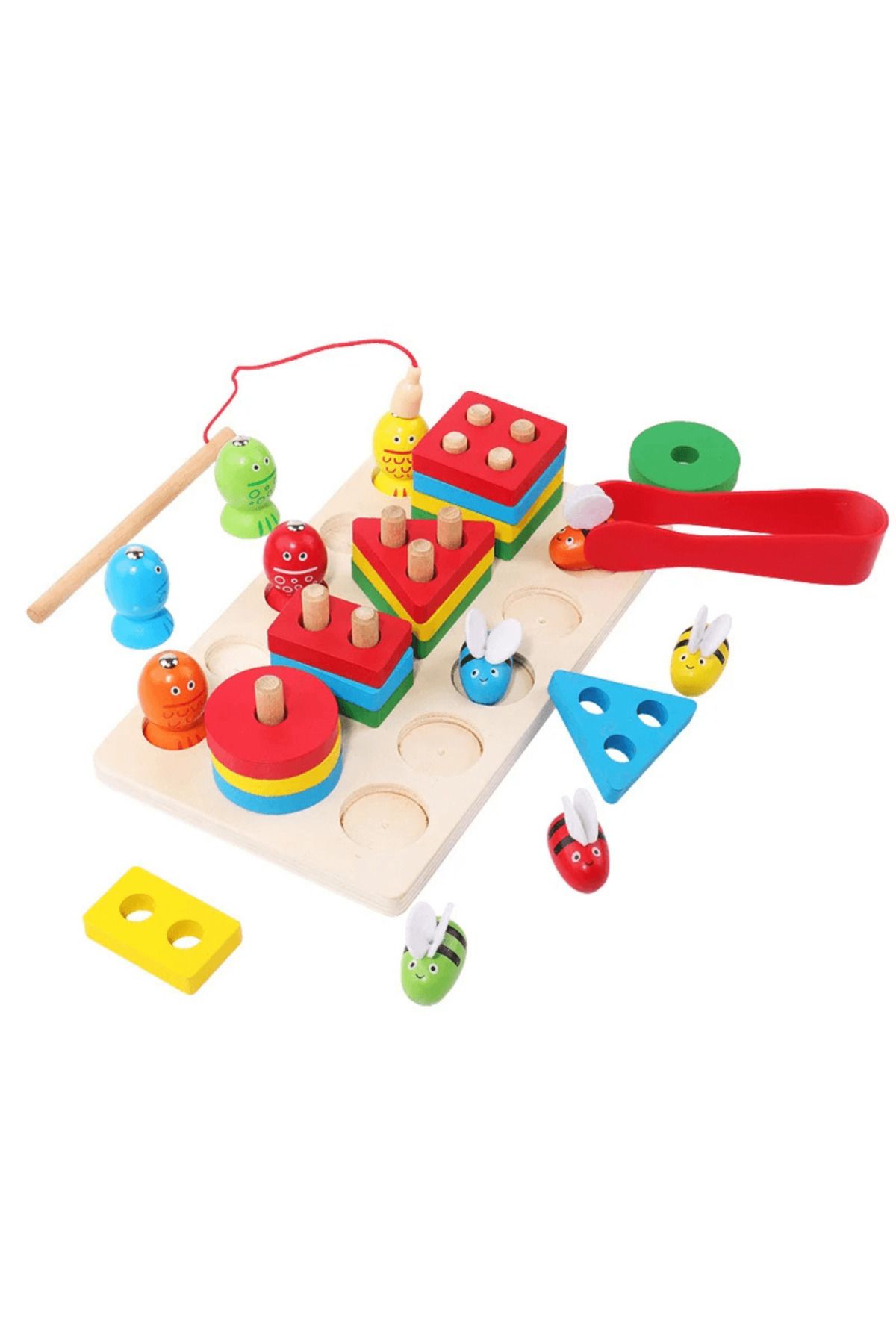 Micostore-3-in-1 Educational Game Of Shape Sorting, Magnetic Fishing And Bees 4