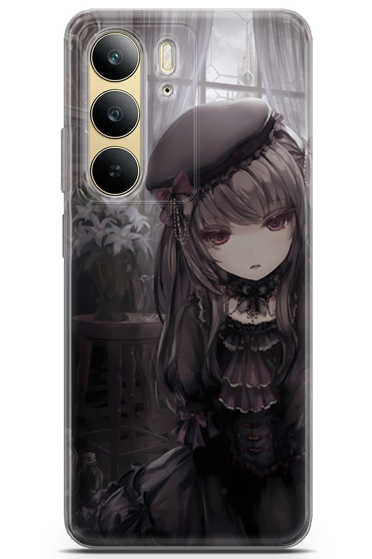 Uvilda Realme C75 uyumlu Girls 33 TPU Silikon Gotik Anime