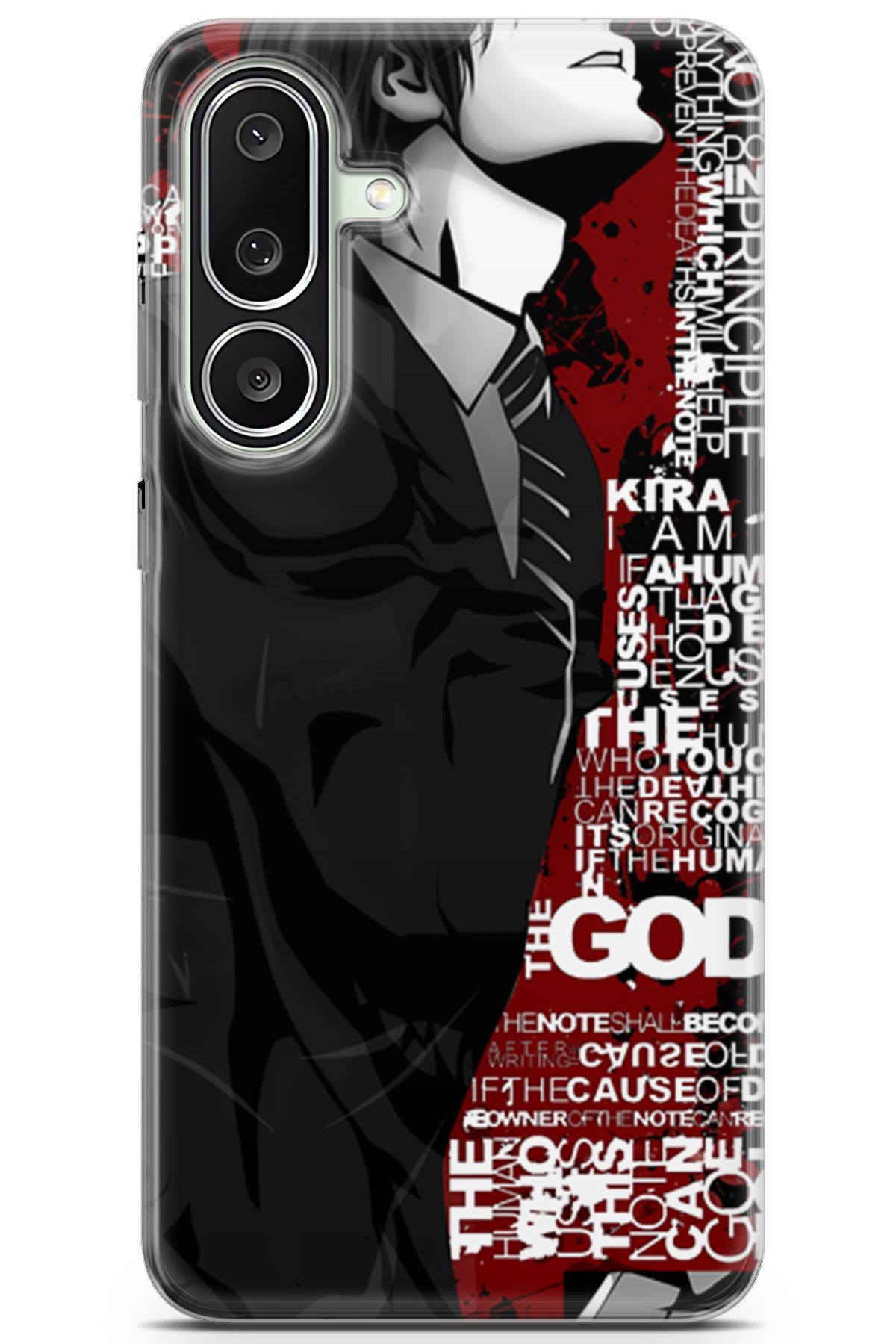 Kordilya Samsung Galaxy M56 uyumlu Manga 10 Silikon Kapak Black Death Note