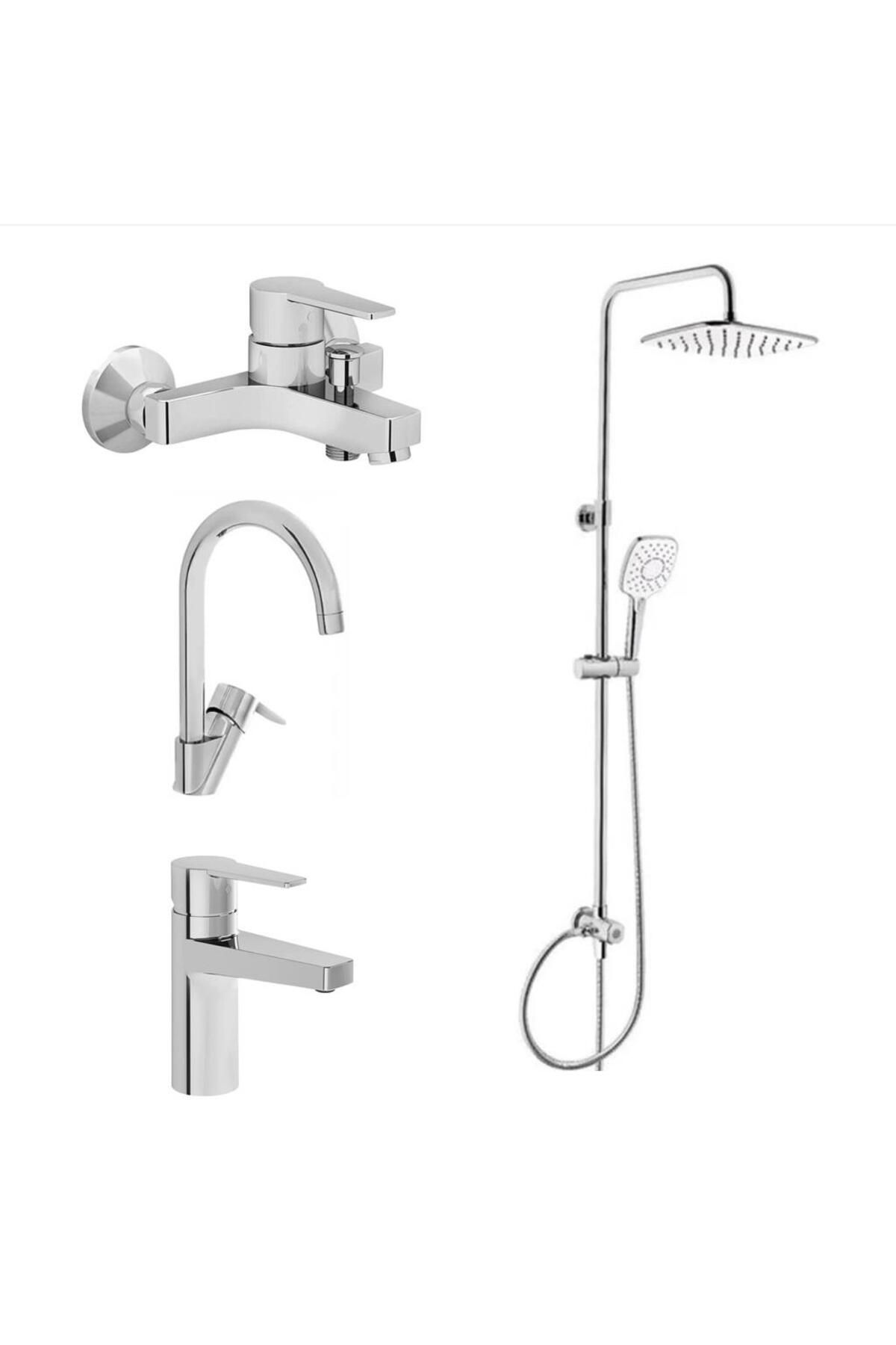 Artema Nora S Banyo Bataryası + Lavabo Bataryası + Eviye Bataryası + Artema 3S Duş Sistemi