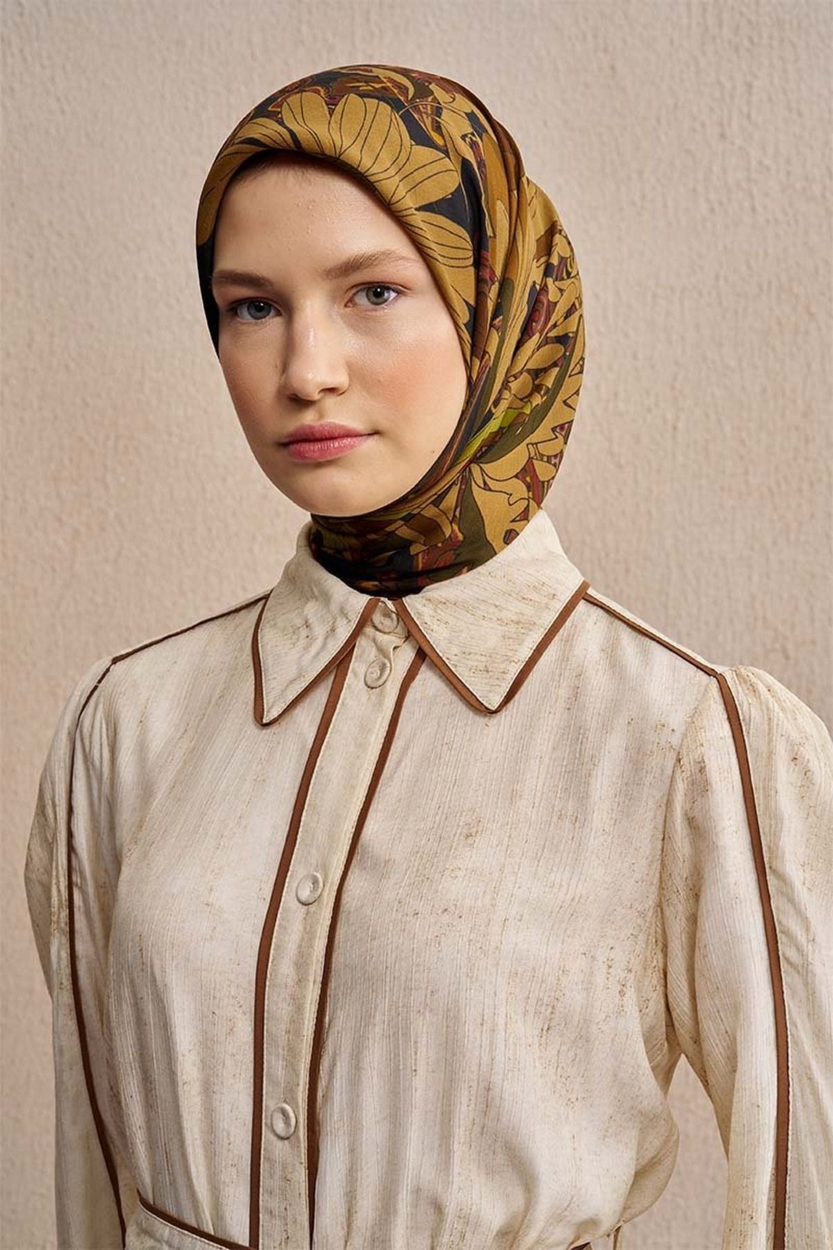 ED Scarf Yağ Yeşili Ed Scarf Vision Art Collection Flare Eşarp