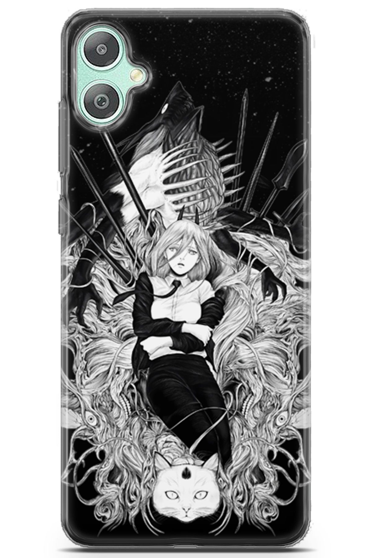 Kordilya Samsung Galaxy M05 uyumlu Manga 23 Lüks Anime Kadın ve Kedi