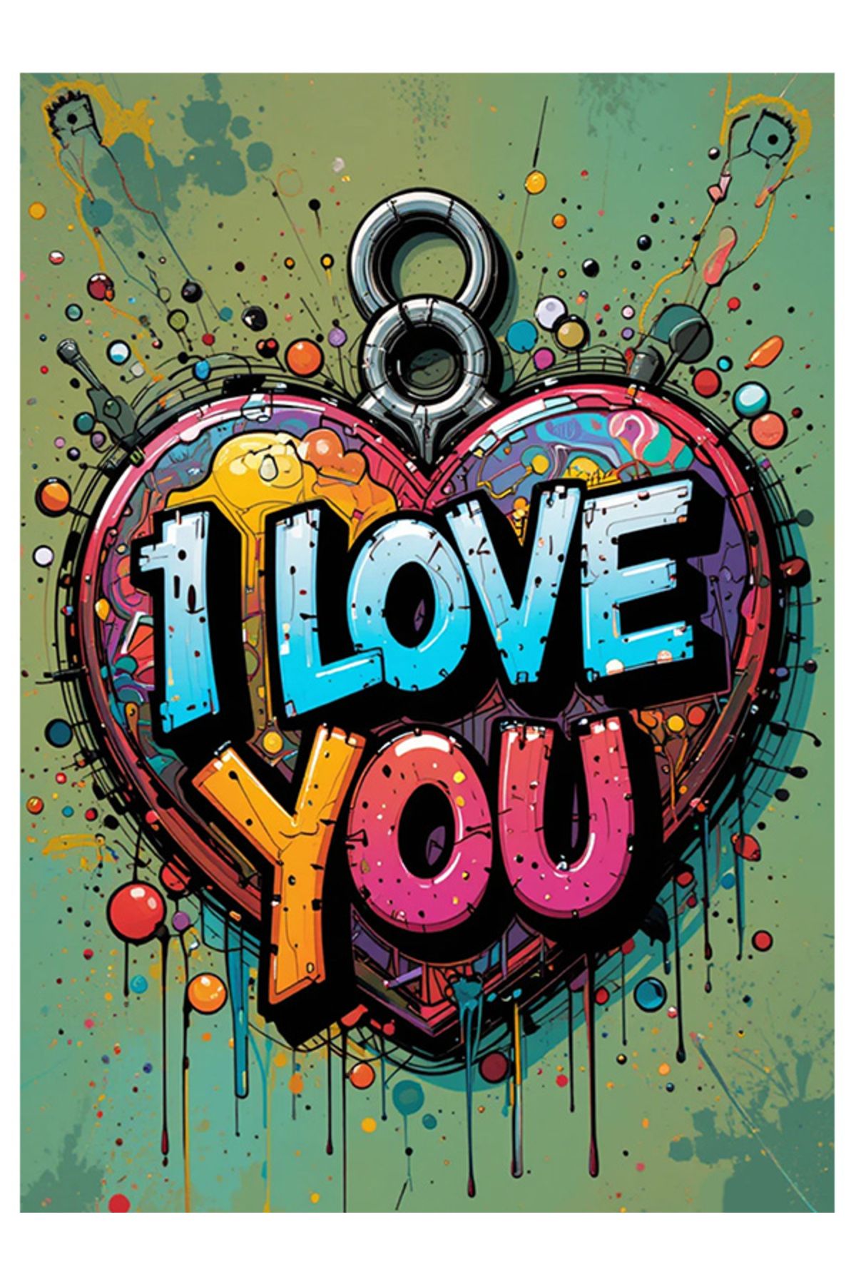 Bedeko I Love You Yazısı Ahşap Tablo