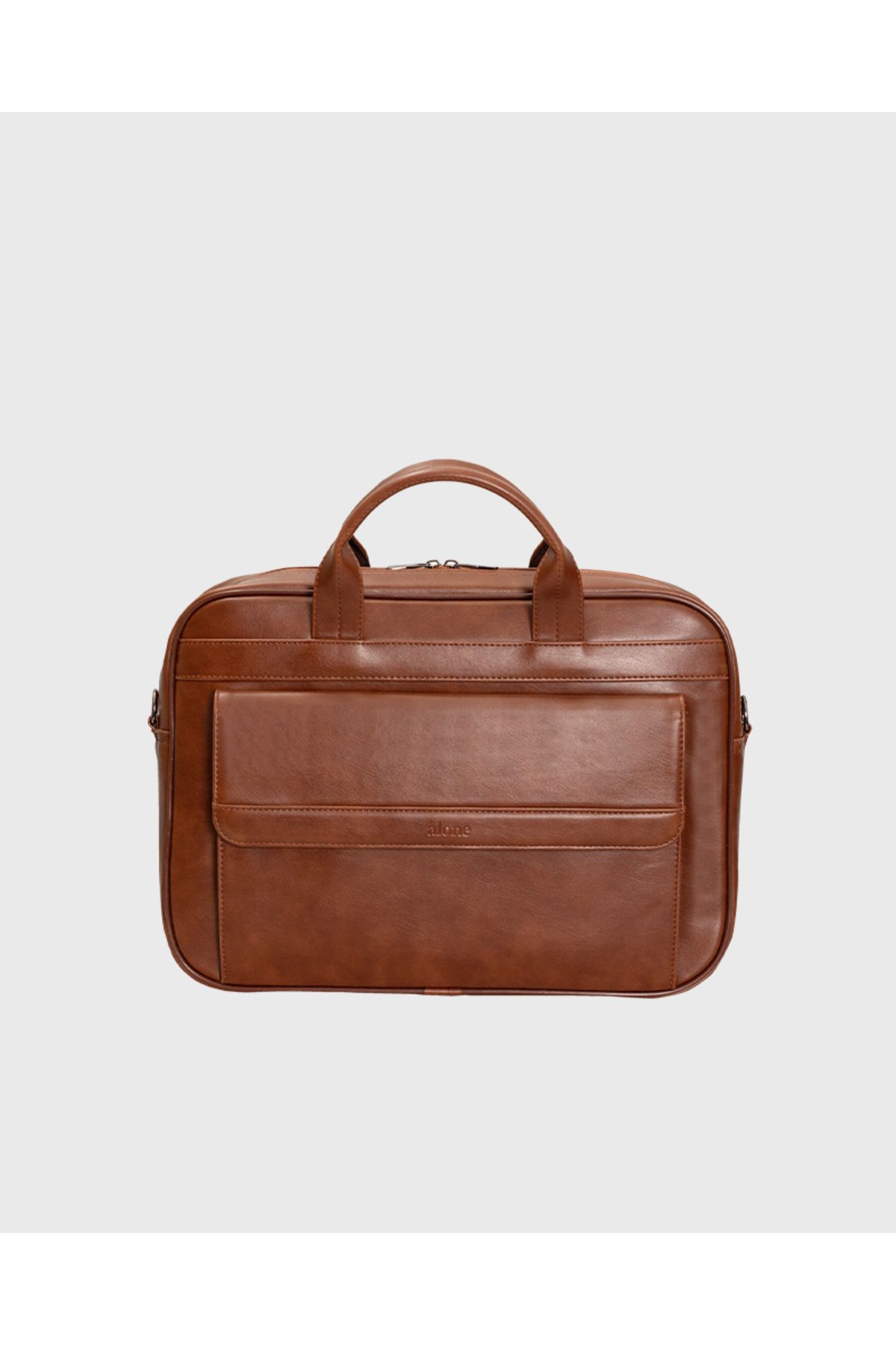 Alone Vegan Deri Evrak Çantası Laptop Bölmeli 16" & 17" 1017 Unisex Taba