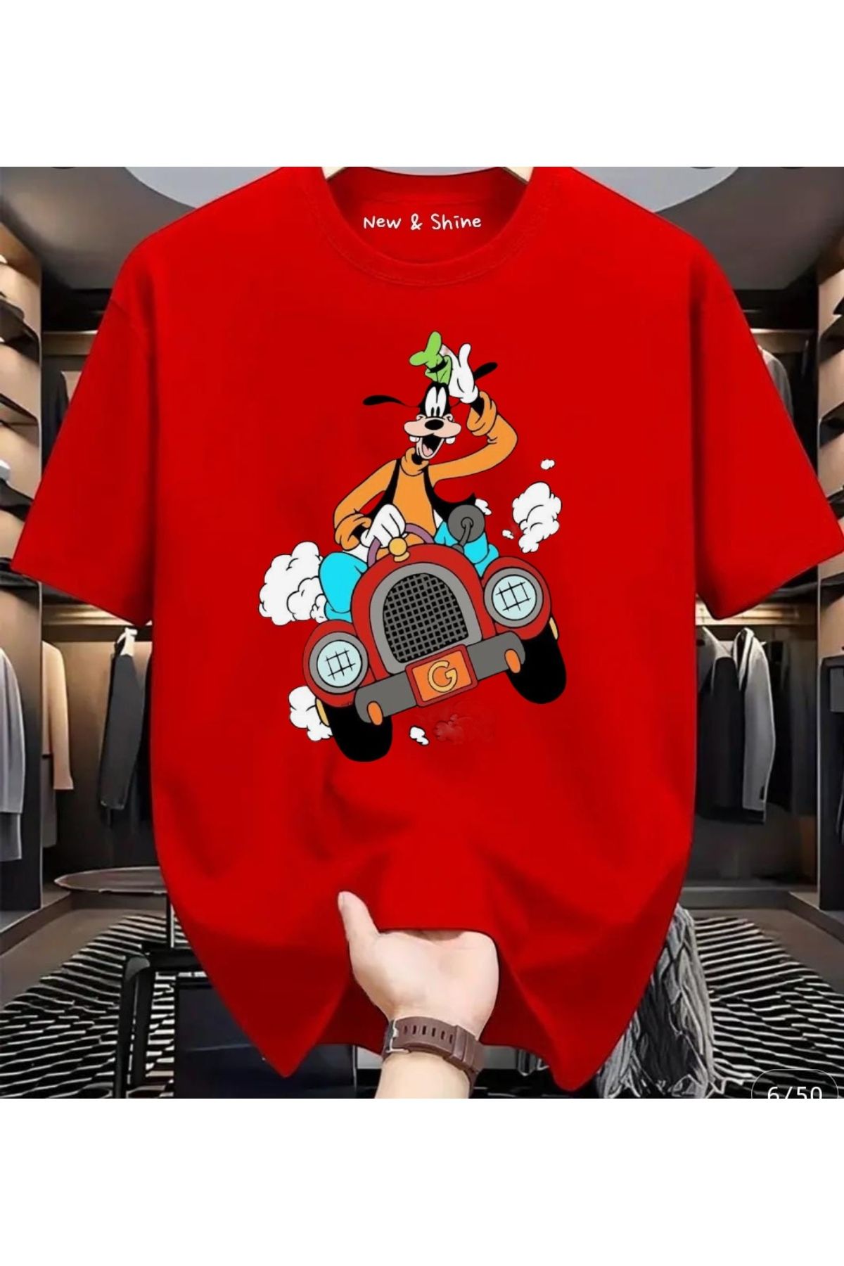 New Shine Goofy Baskılı Oversize T-Shirt