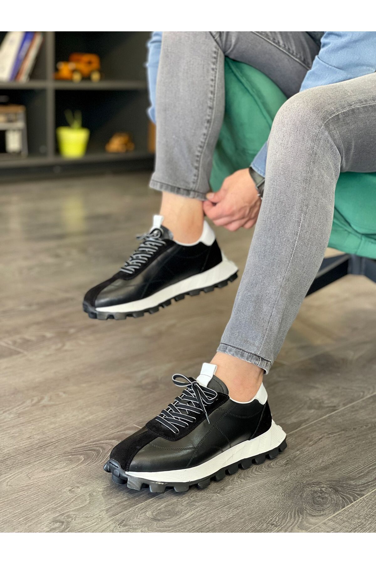 MOR KUNDURA Hakiki Deri Günlük Kullanım Sneakers Erkek Ayakkabı