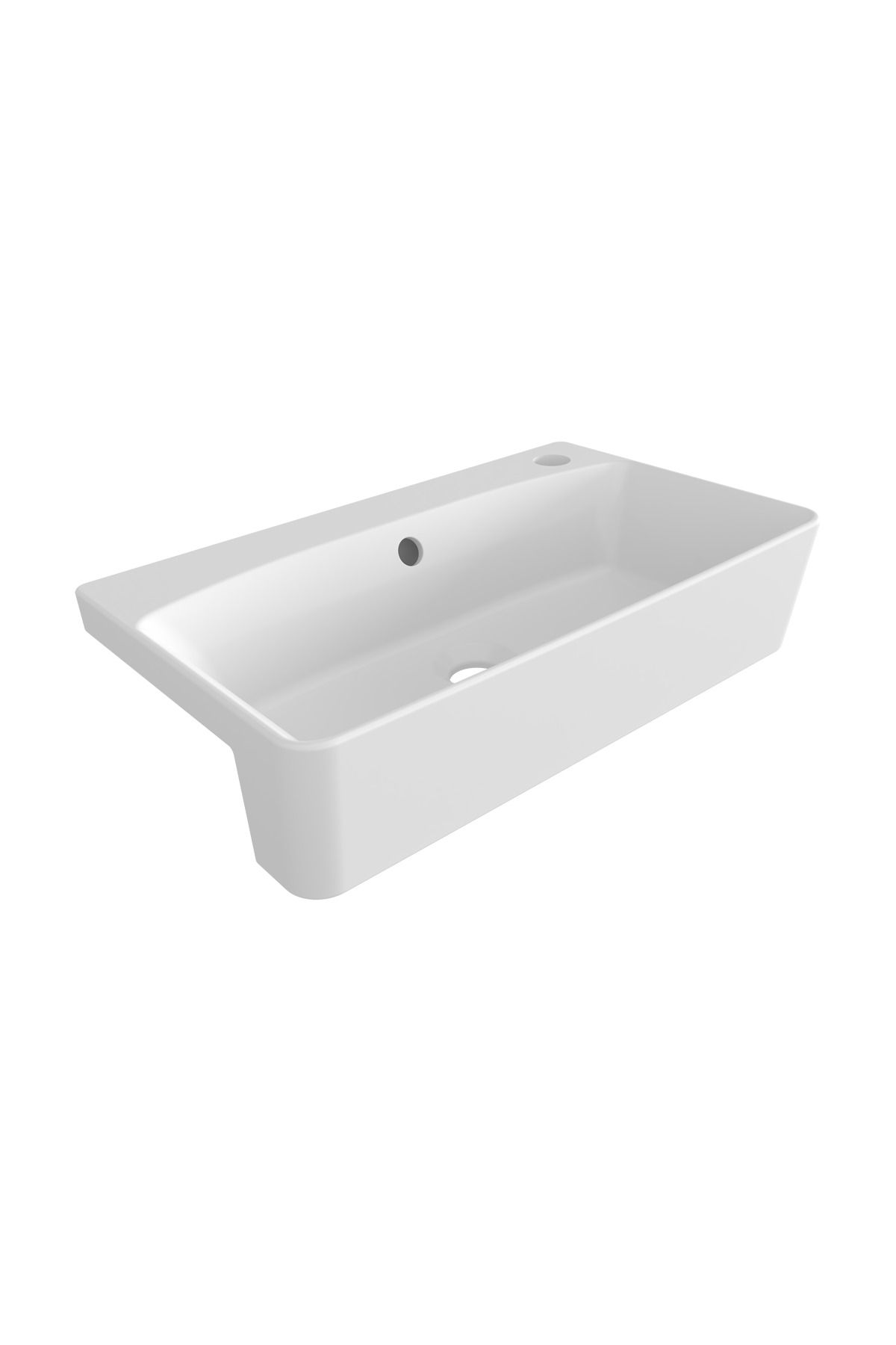 Bocchi Milano Yarım Tezgah 56x41 Cm Soldan Batarya Delikli Beyaz 1527-001-0199