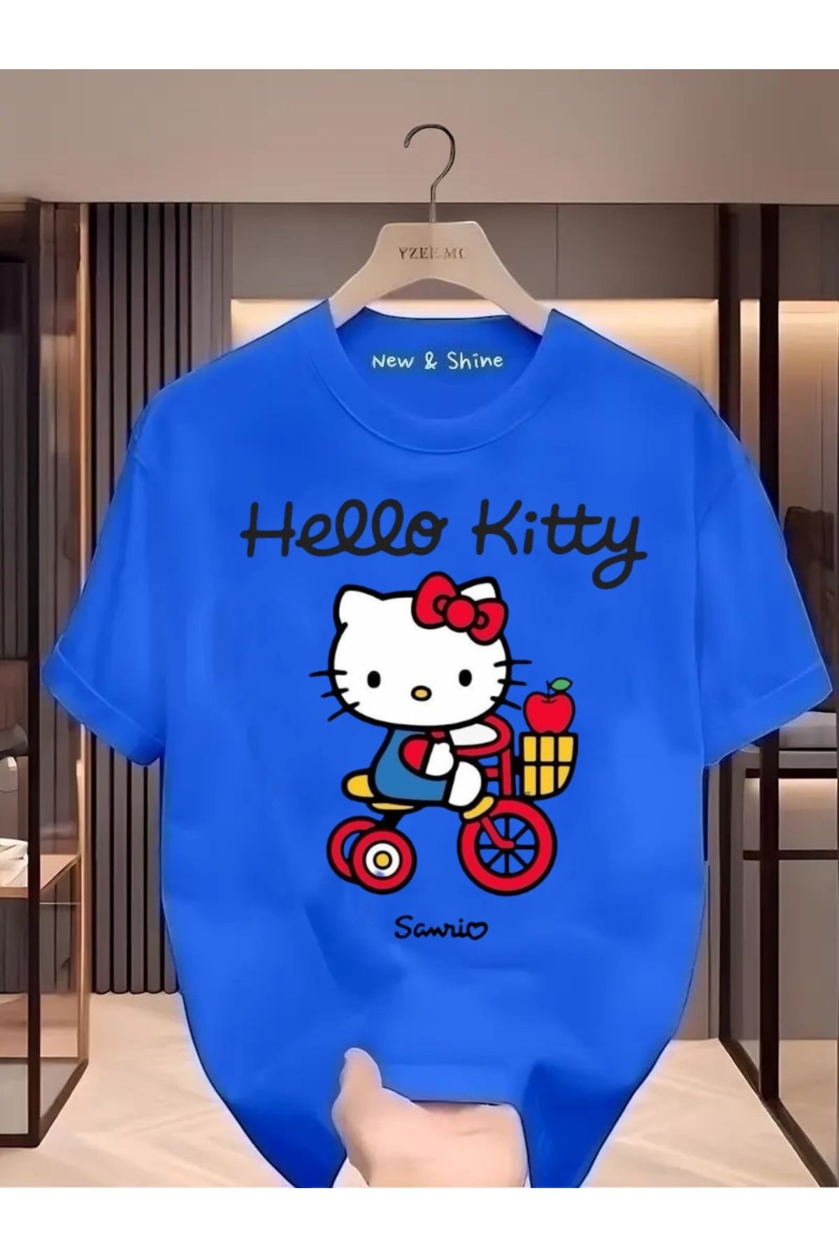 New Shine Hello Kitty Baskılı Büyük Beden Oversize T-Shirt