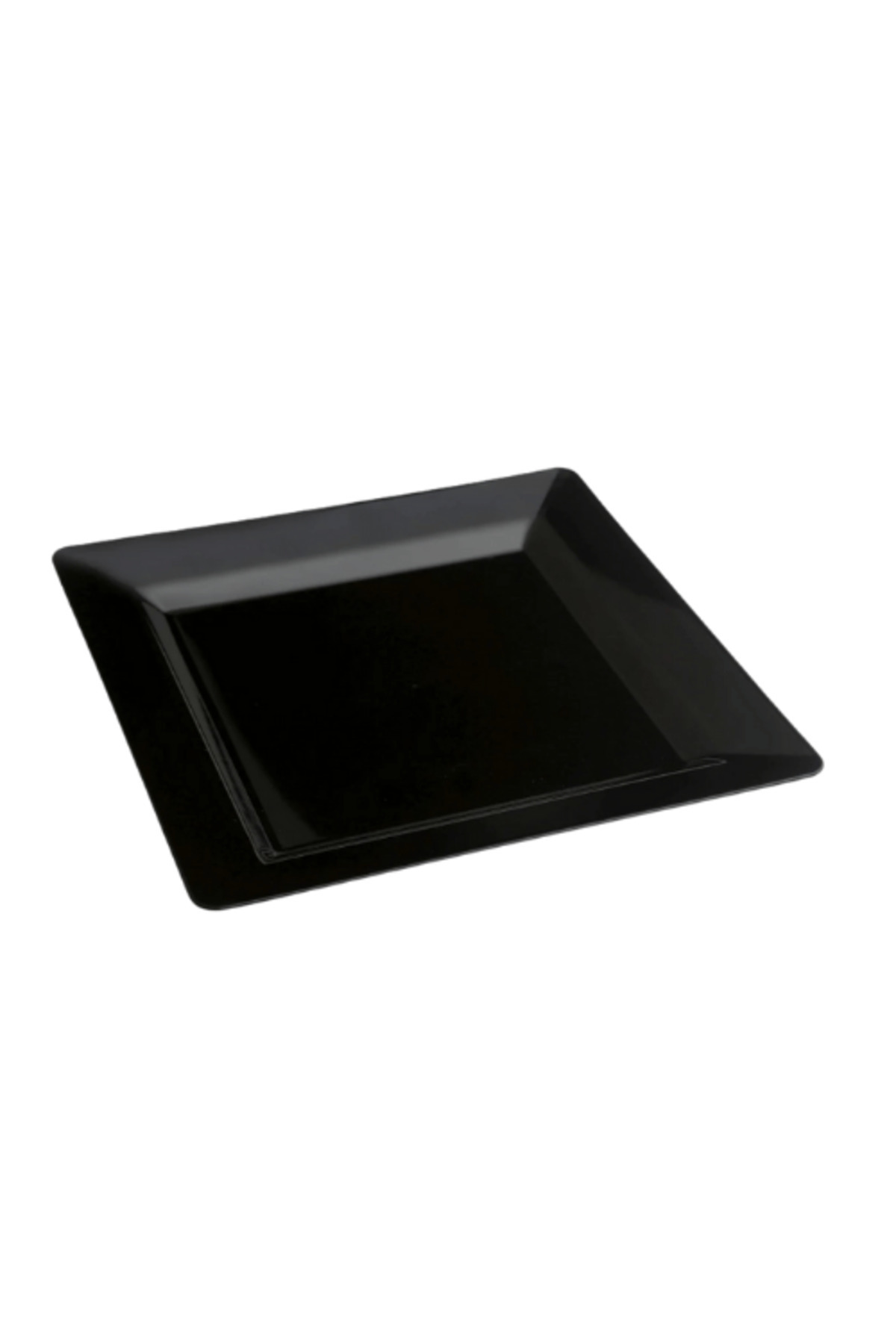 kidspartim-Plastic Porcelain Look Square Black Plate 18 cm 10 Pieces 1
