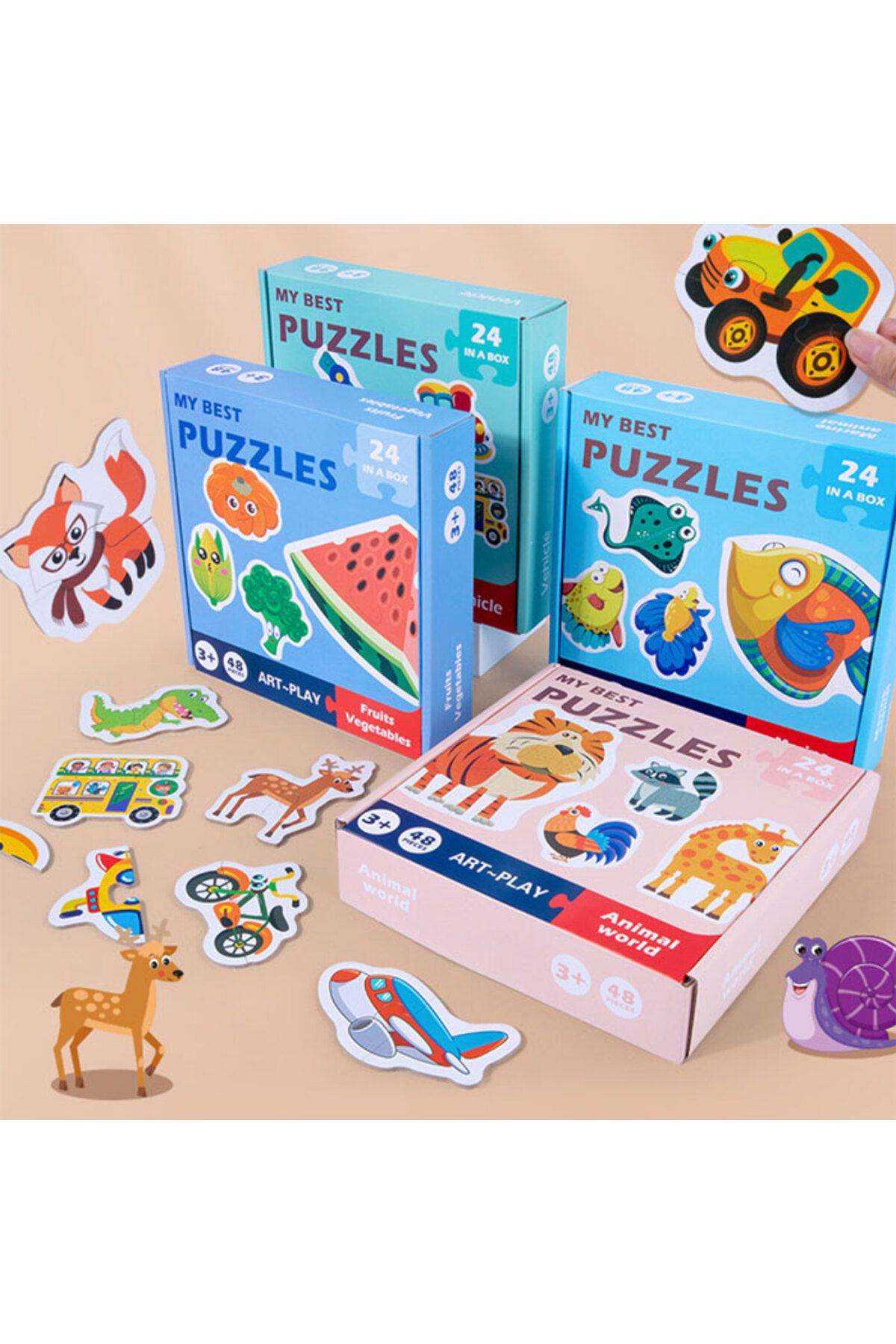 Generic-Educational puzzle set for children in the form of fruits and vegetables kt-071 4