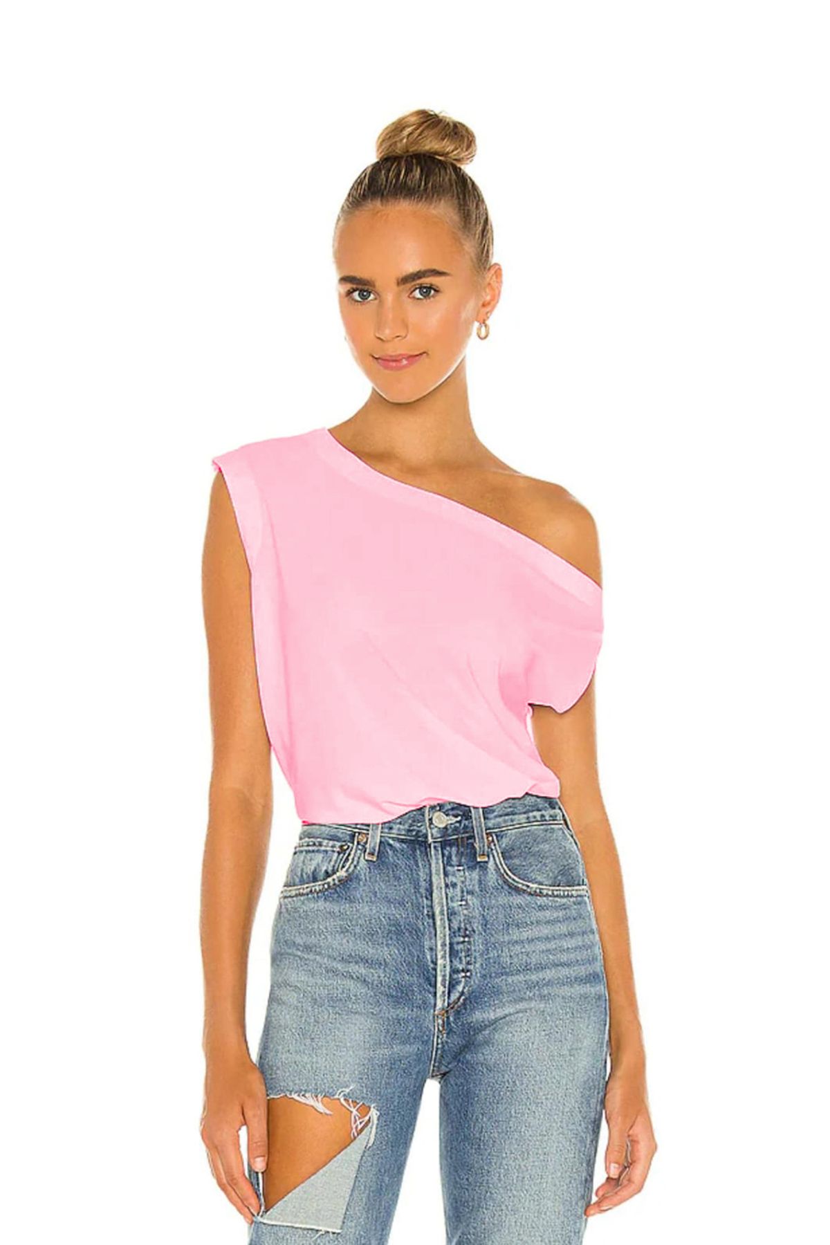 AFR CLOTHES KADIN ÇİFT KAT JARSE DAMLA OMUZ BLUZ