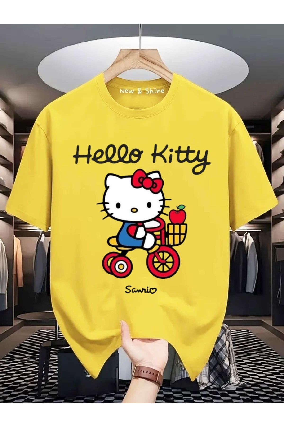 New Shine Hello Kitty Baskılı Oversize T-Shirt