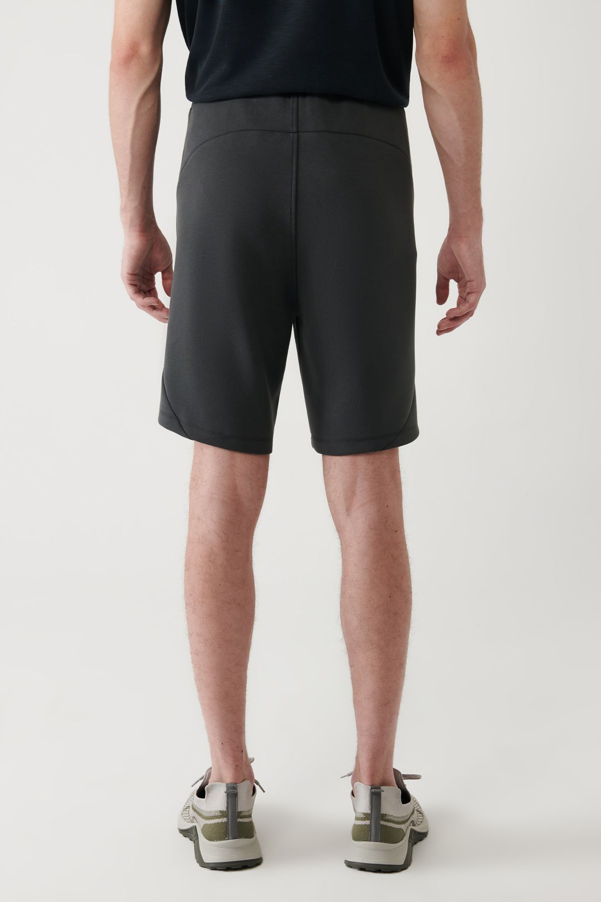 Avva-Men's Anthracite Soft Touch Side Pocket Segmented Shorts A41Y3600 4
