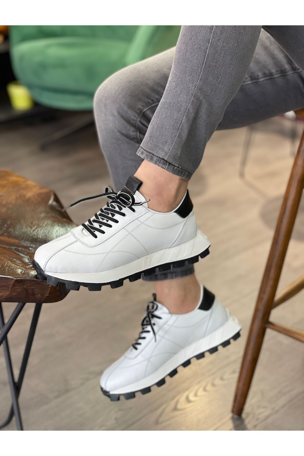 MOR KUNDURA Hakiki Deri Günlük Kullanım Sneakers Erkek Ayakkabı