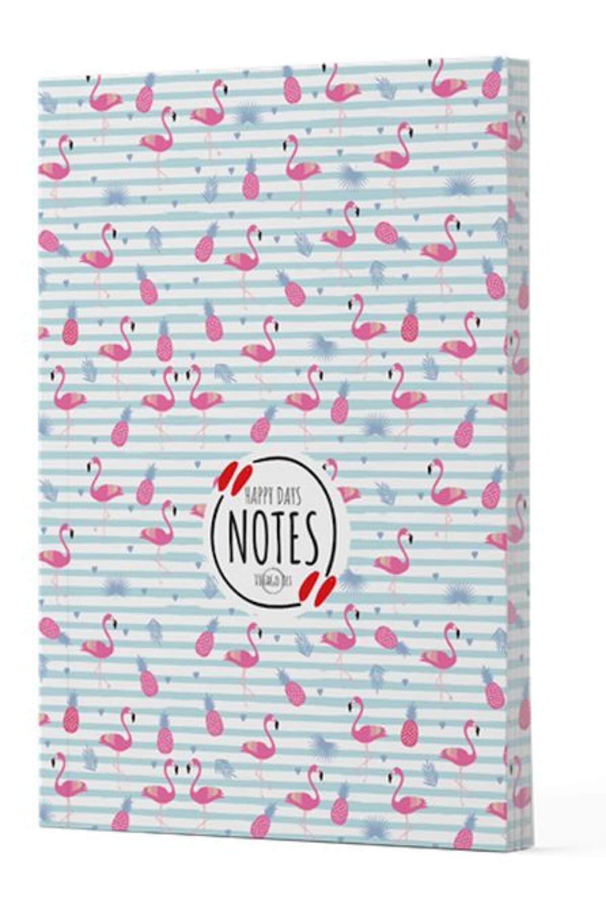 Destek Yayınları Flamingo 4 Yan Boyamalı Çizgili Defter