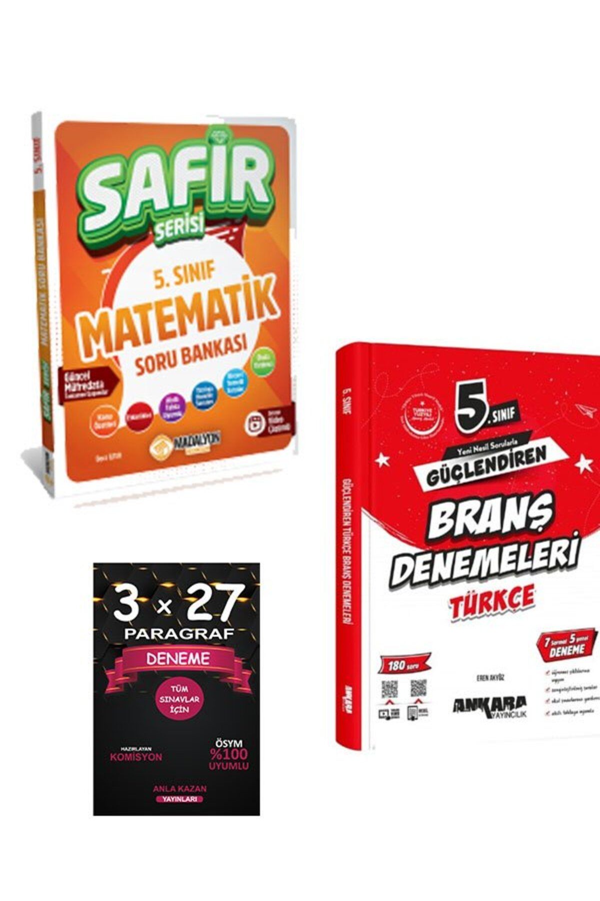 Ankara Yayıncılık MADALYON+ANKARA YAYINLARI 5.SINIF SAFİR MATEMATİK SORU BANKASI+tÜRKÇE DENEME