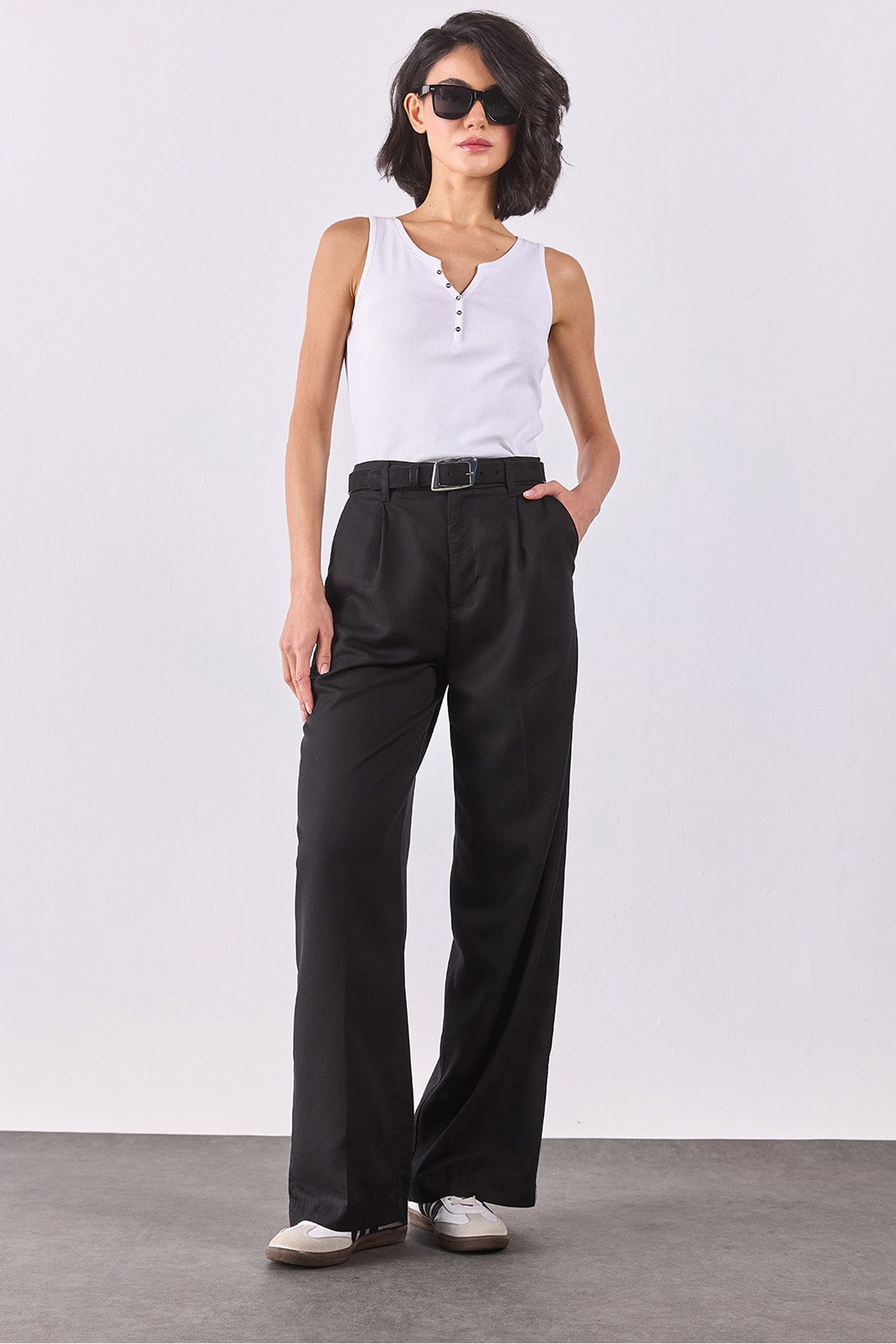 VENA Palazzo Wide Leg Palazzo Pantolon(TENCEL)(TM) - SİYAH