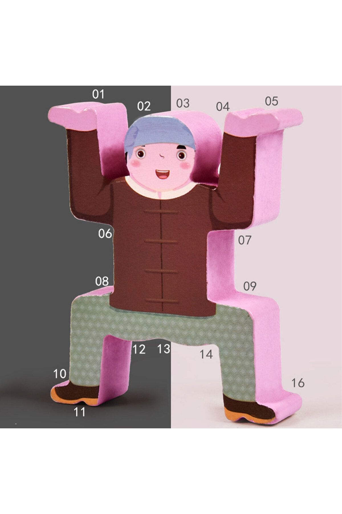 Generic-wooden balanced building block toy set of characters kt-030 4