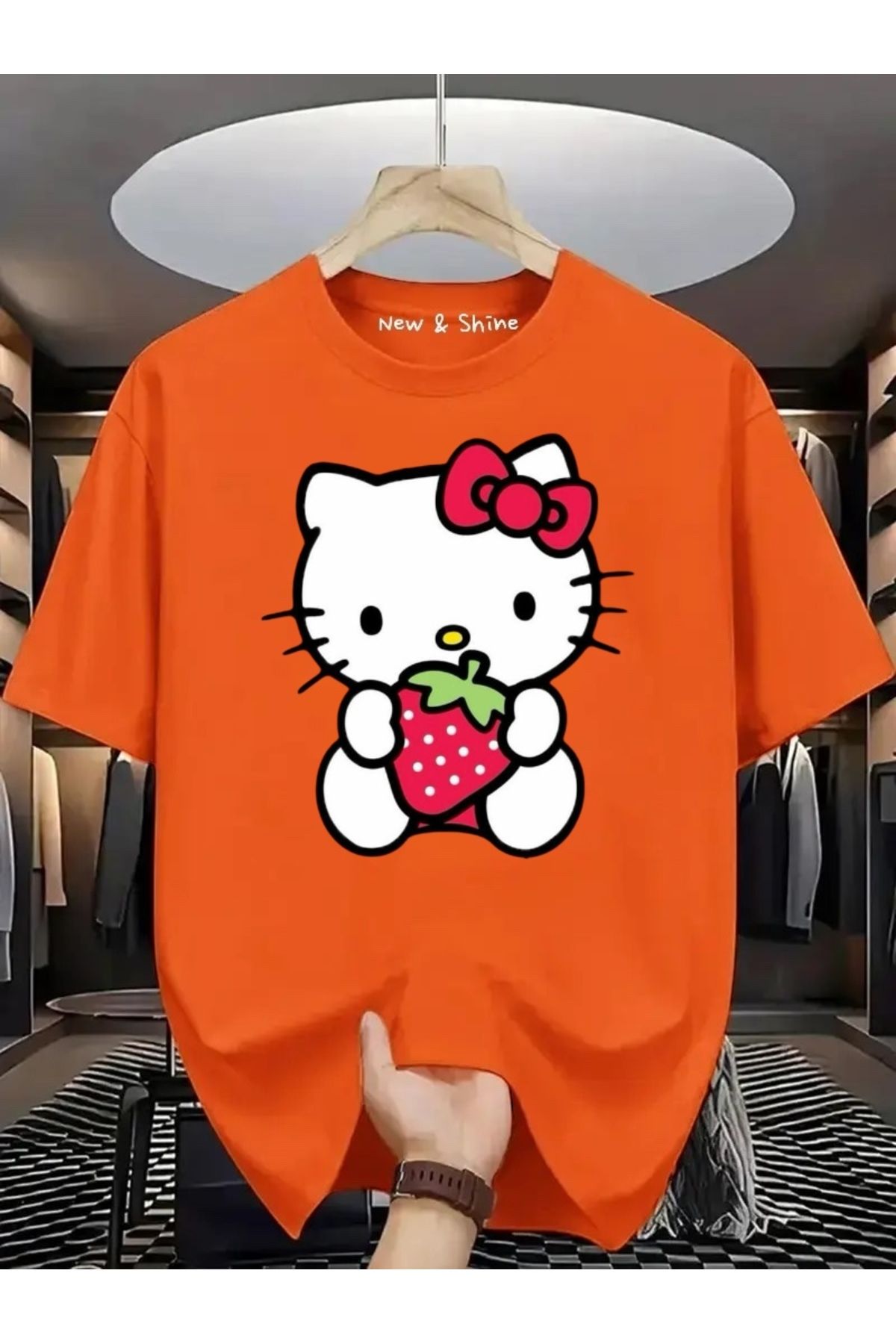 New Shine Hello Kitty Baskılı Oversize T-Shirt