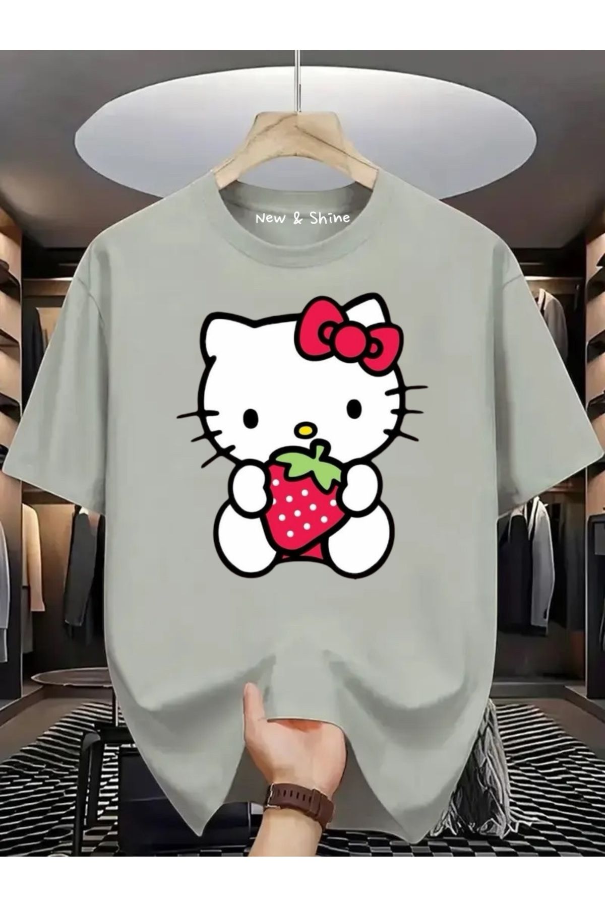 New Shine Hello Kitty Baskılı Oversize T-Shirt